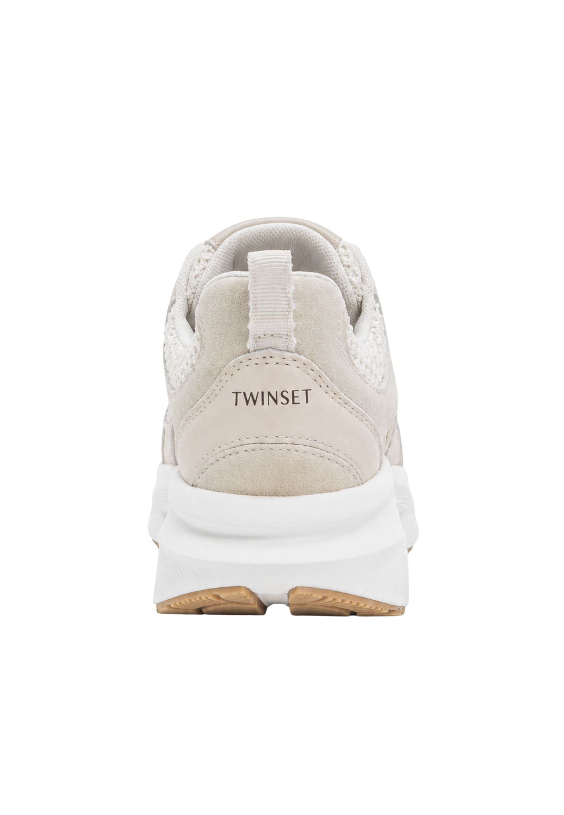 Sneakers platform in pelle e mesh 
