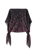 Poncho Twinset estampado Wildflowers negro