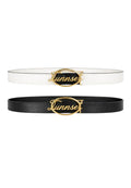 Twinset reversible leather belt - Black / White