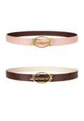 Twinset Reversible Leather Belt - Pink / Brown