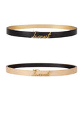Twinset Reversible Leather Belt - Beige / Black