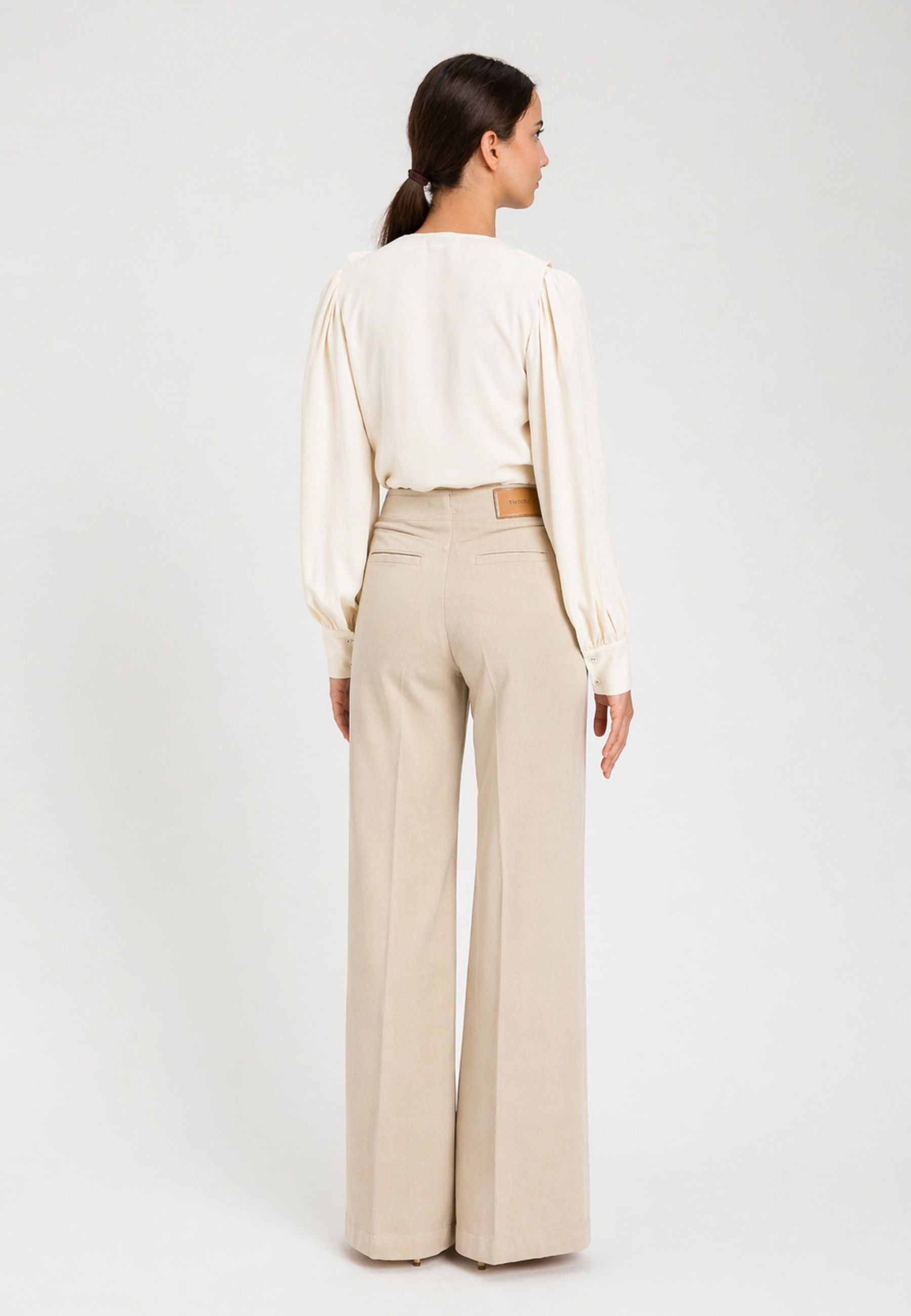 Pantalone wide leg in cotone 