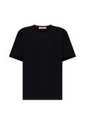 T-shirt "Amore" in cotone con ricamo tono su tono