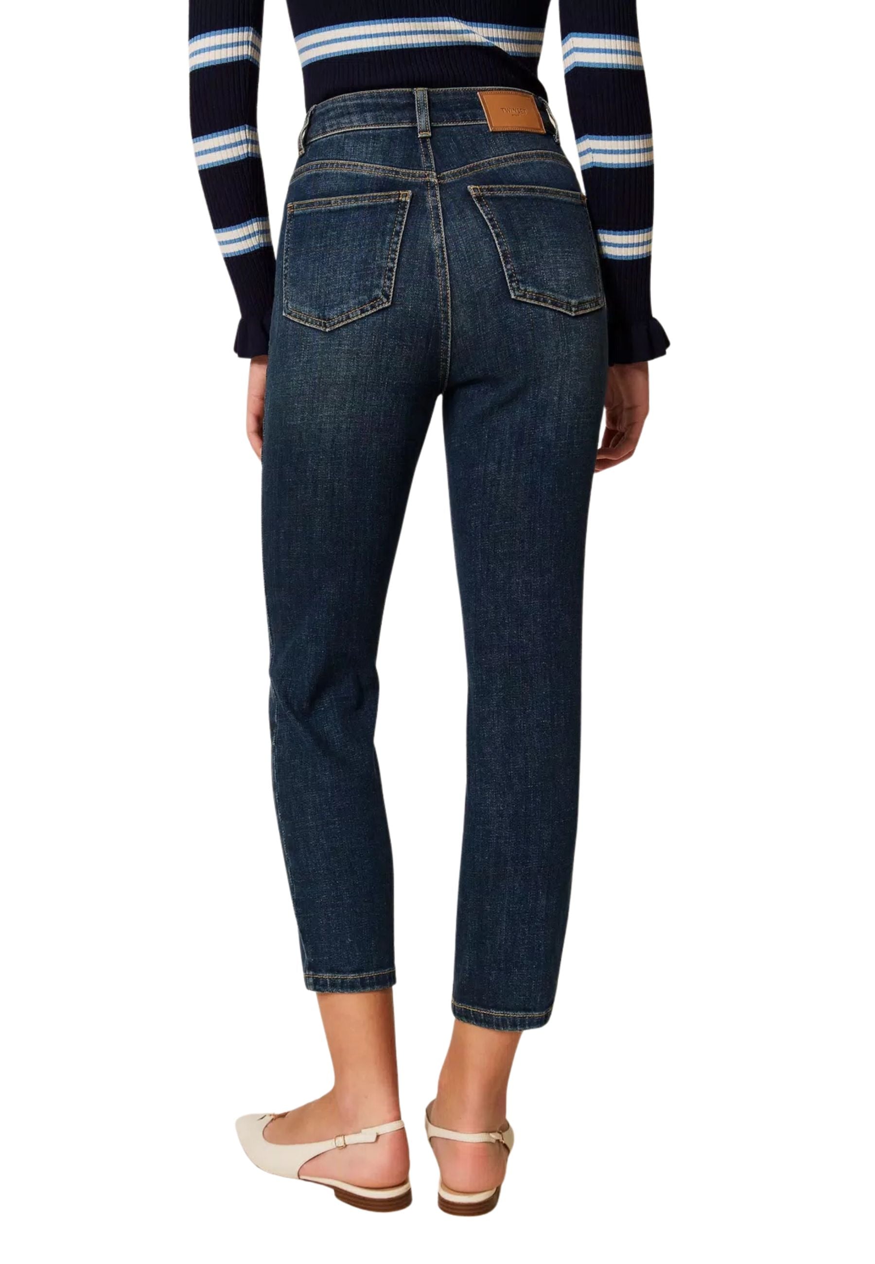 Jeans cropped cinque tasche 