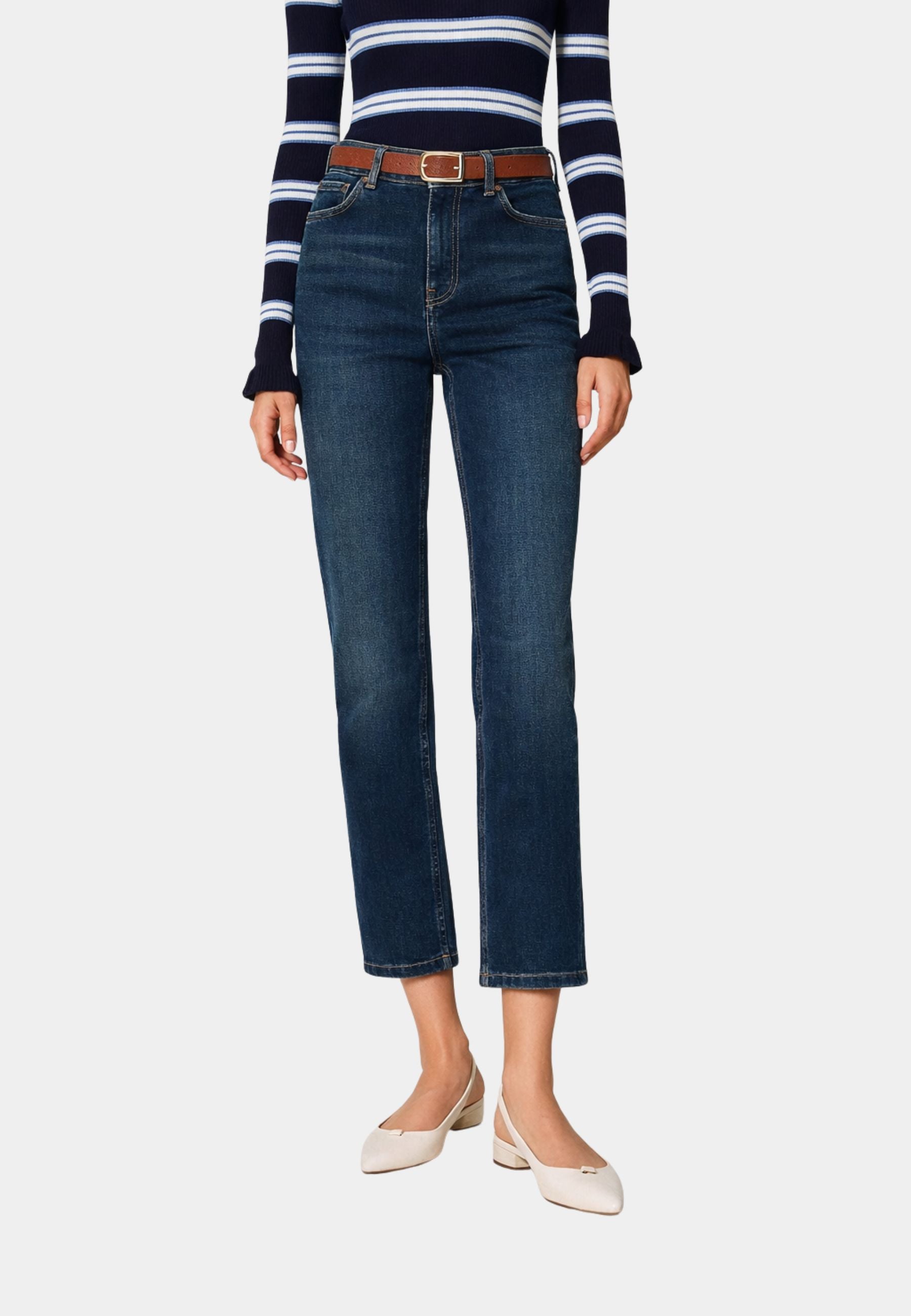 Jeans cropped cinque tasche 