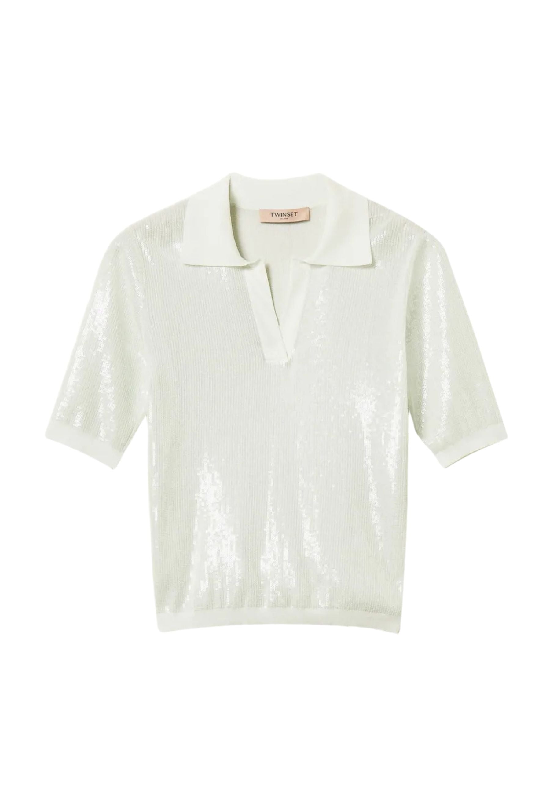 Maglia a polo con paillettes 