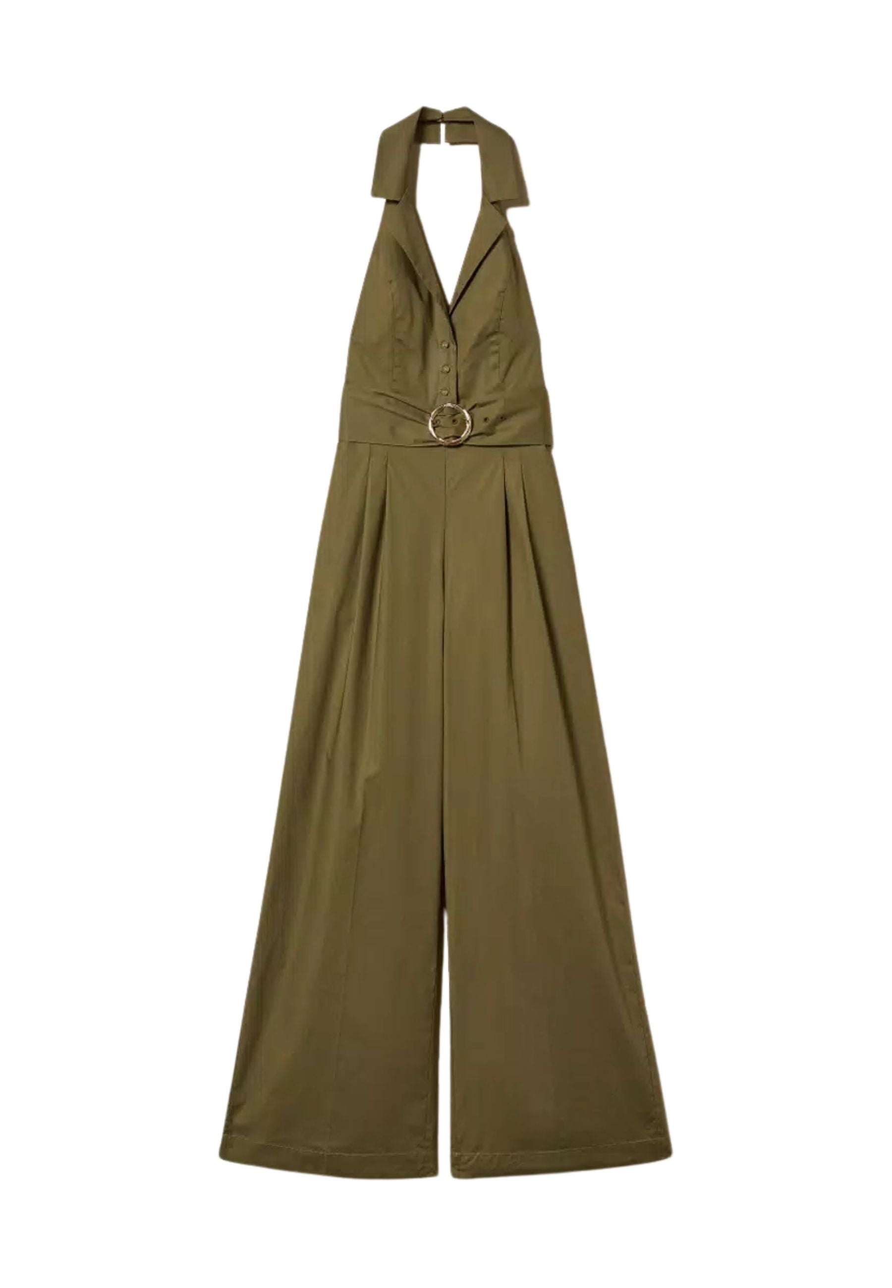 Tuta in popeline di cotone stretch con cintura - Twinset 