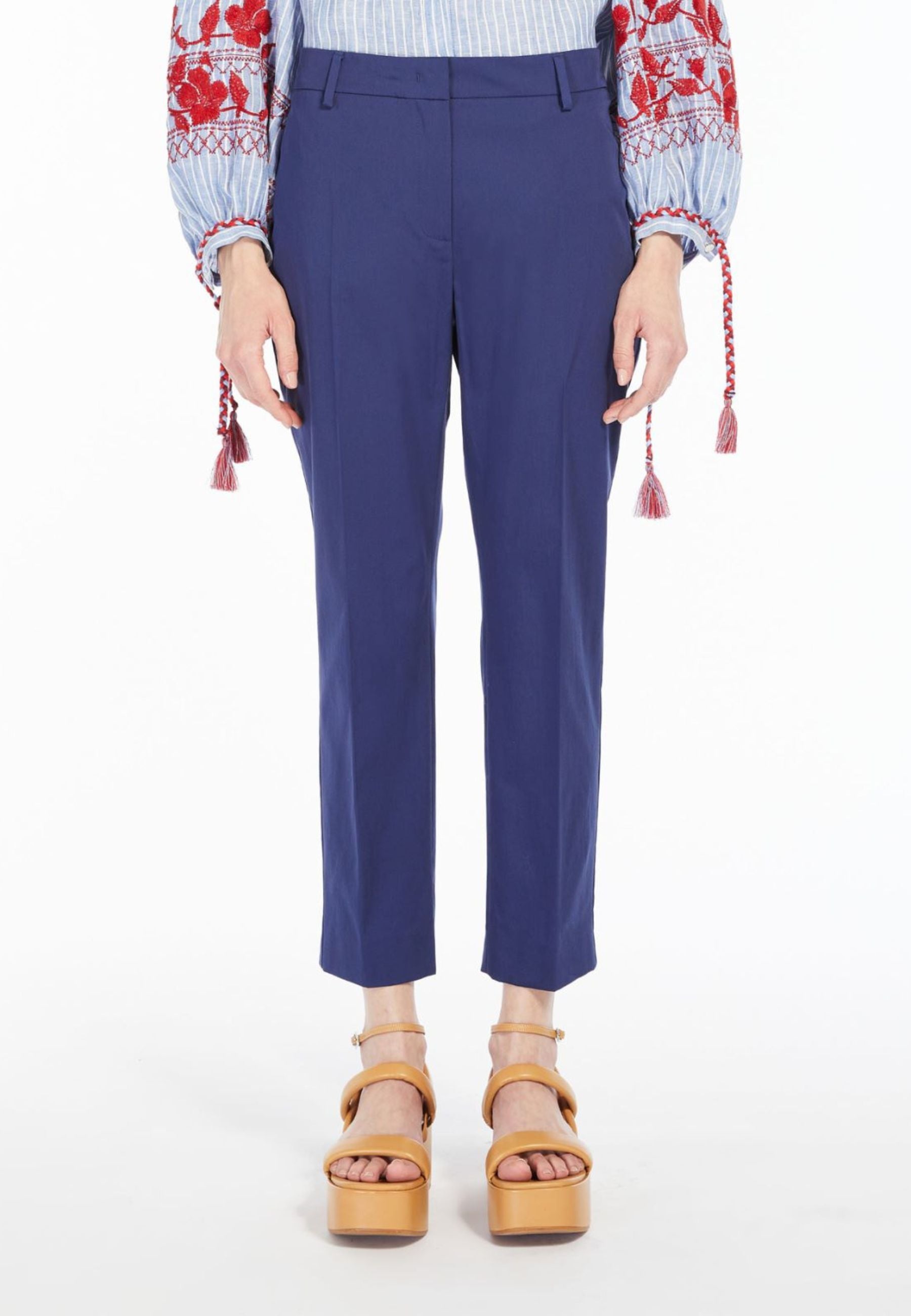 Weekend Max Mara - Pantaloni in gabardine di cotone stretch 