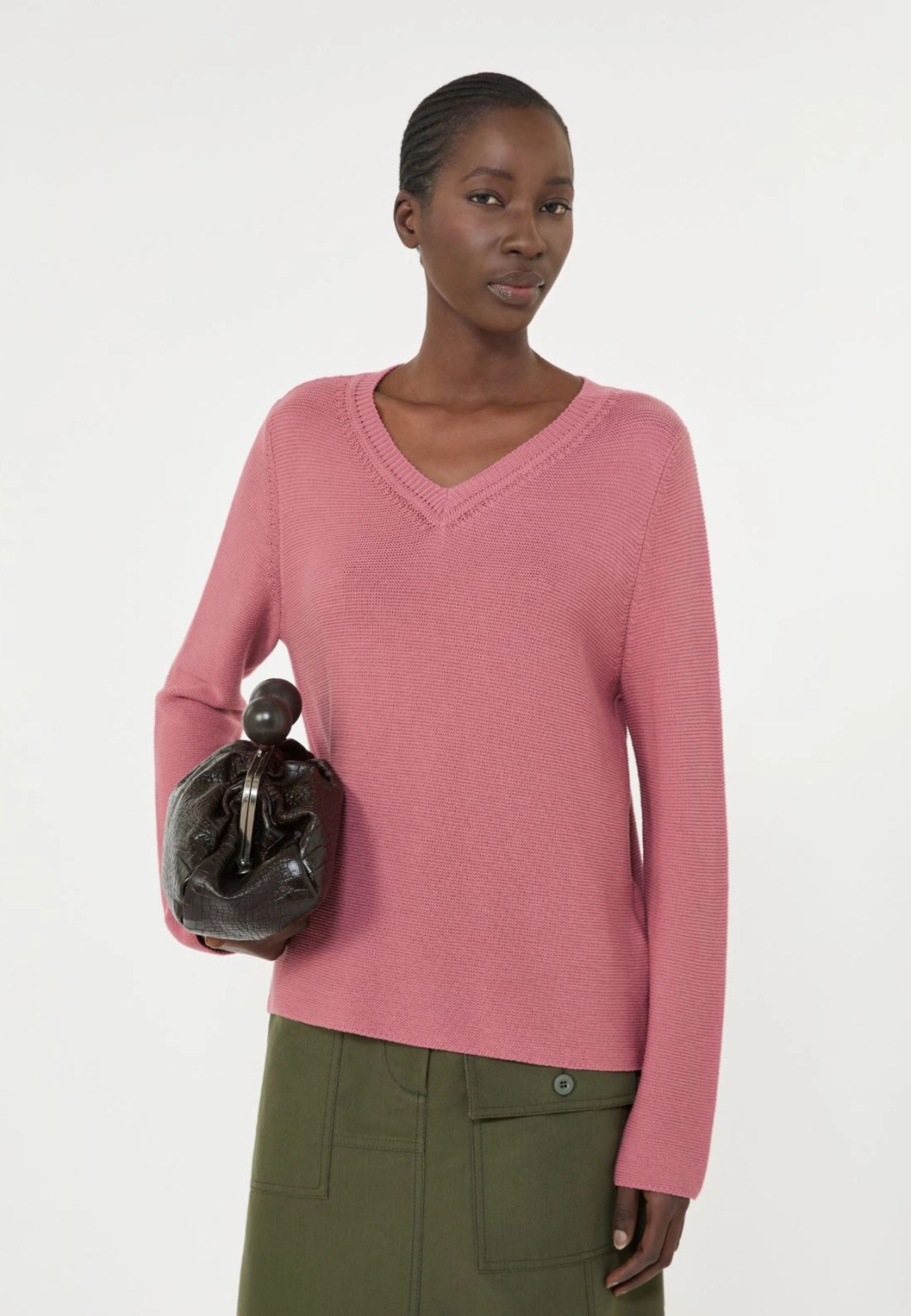 Maglia boxy in cotone - ROSA ANTICO 