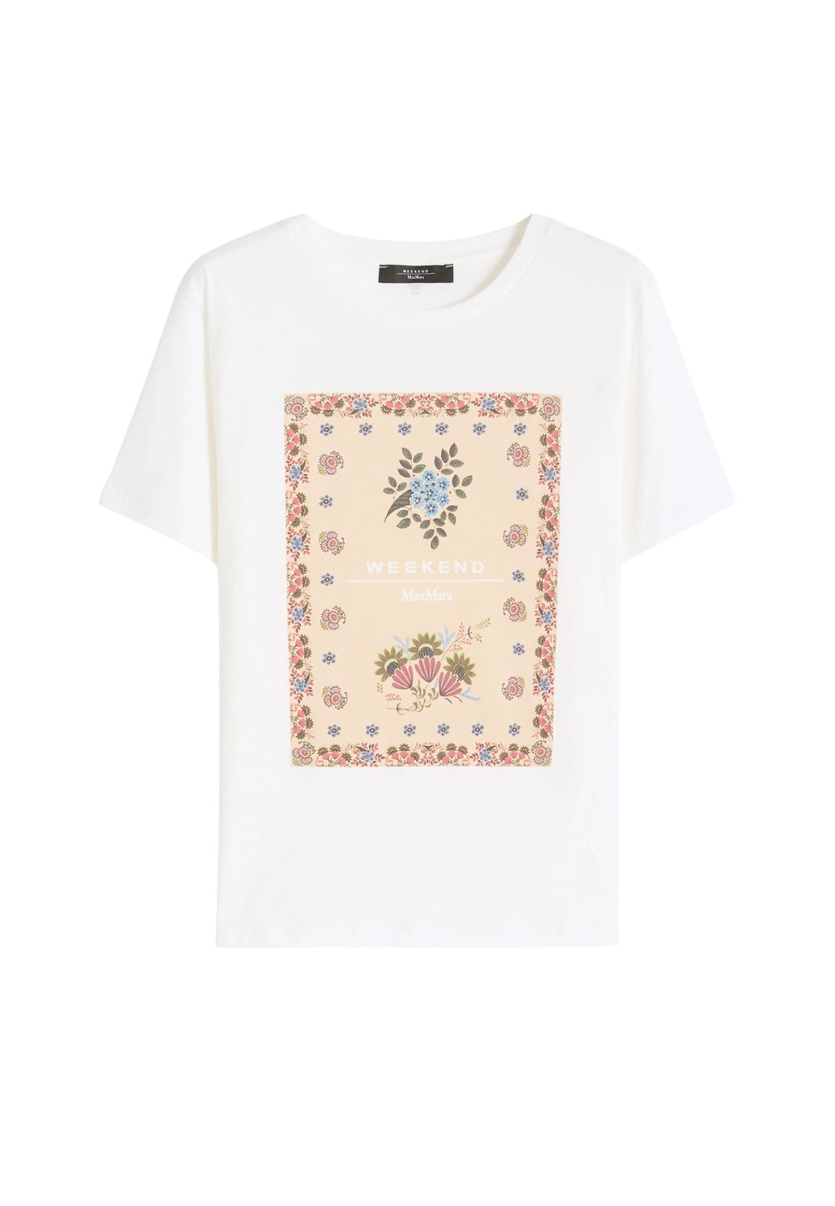 T-shirt in jersey di cotone con stampa frontale 