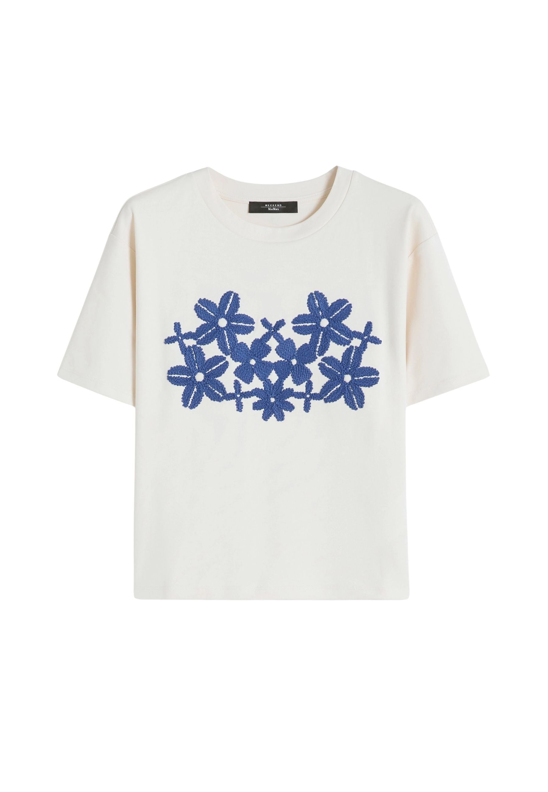 T-shirt boxy in jersey di cotone con stampa 