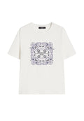 T-shirt in Cotone con Stampa e Ricami