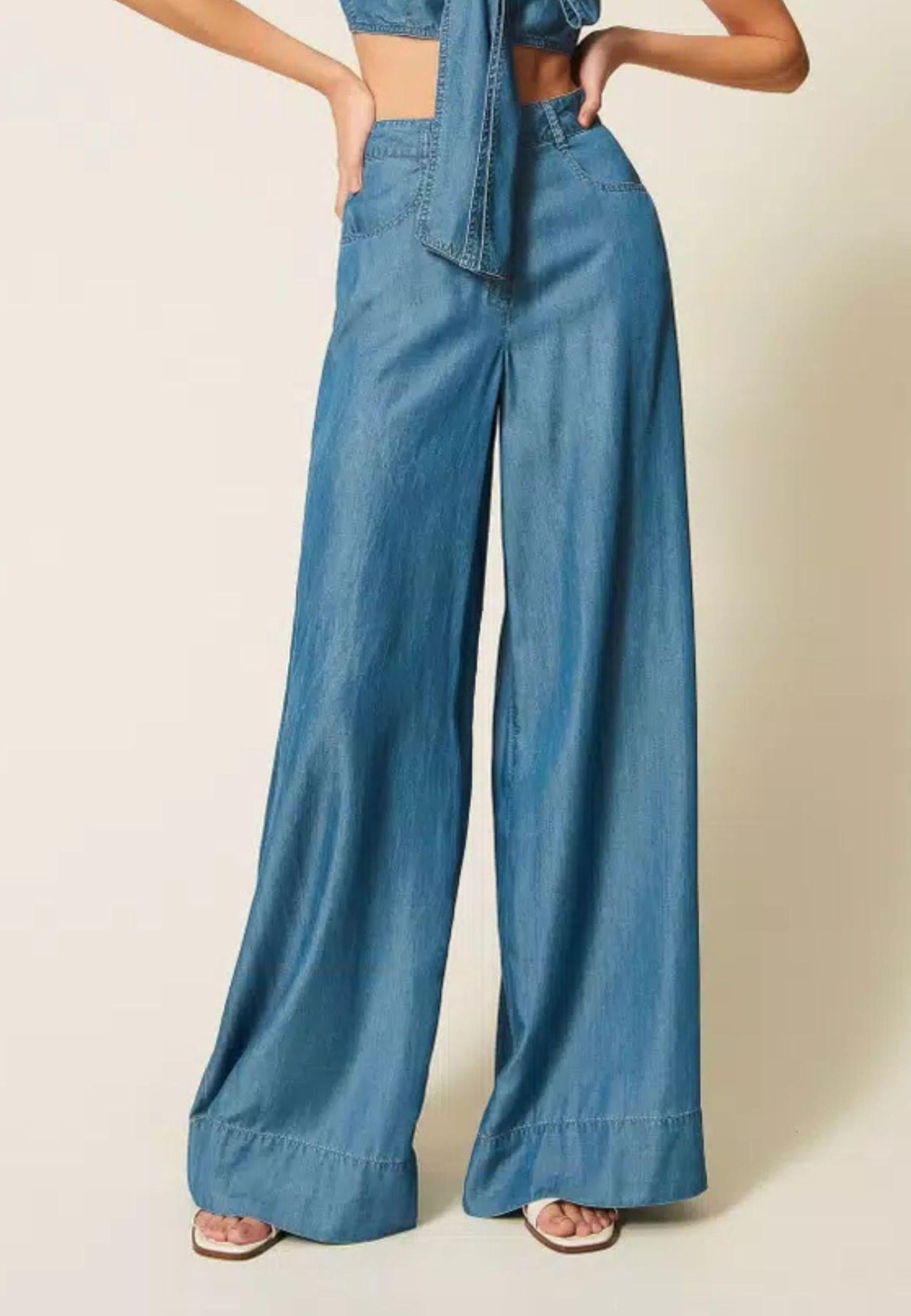 Pantaloni palazzo in denim TENCEL™ - Actitude 