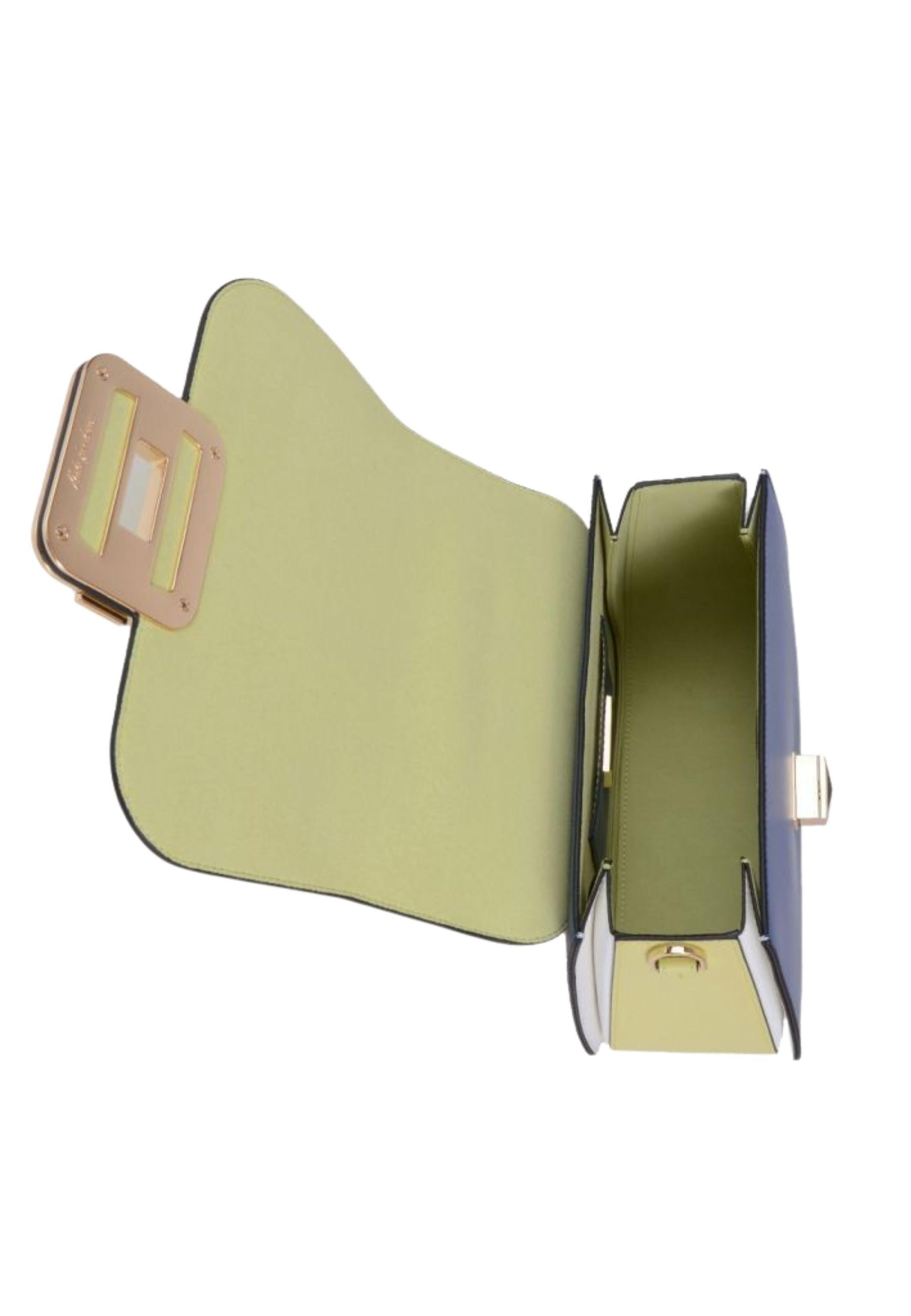 Borsa a mano Cromia in pelle multicolor con patta e chiusura gioiello 