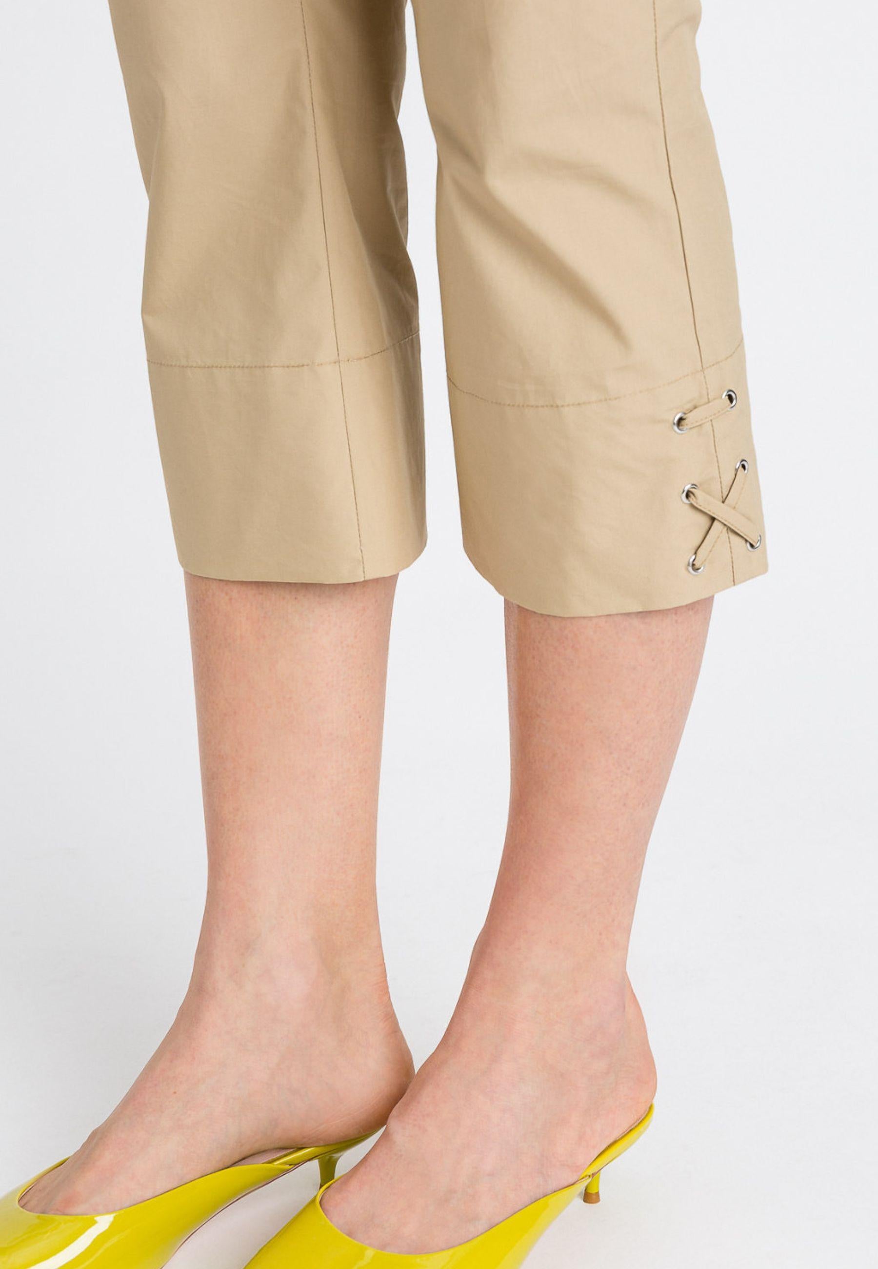 Pantaloni cropped in popeline 
