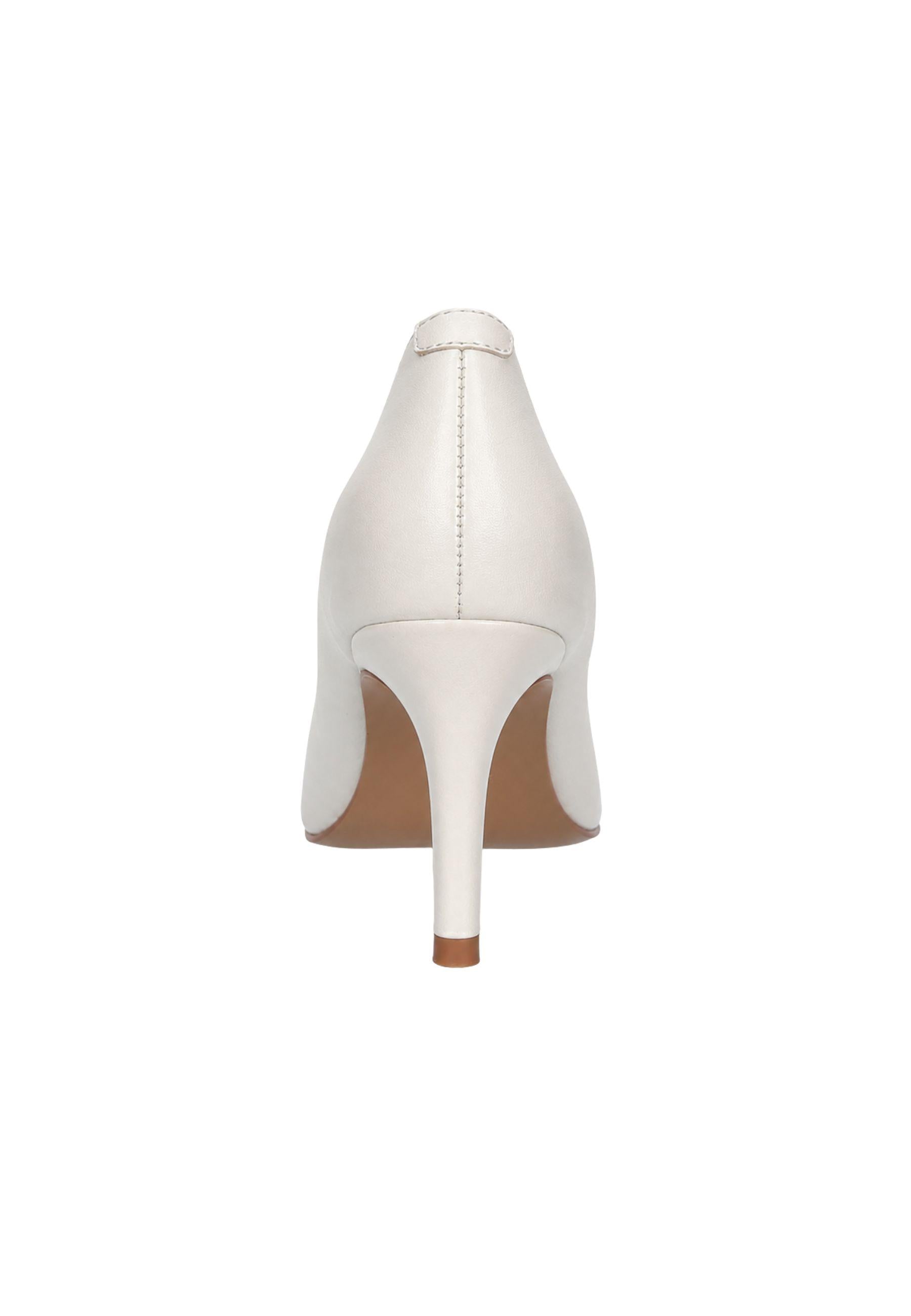 Décolleté medie in pelle con logo in metallo 