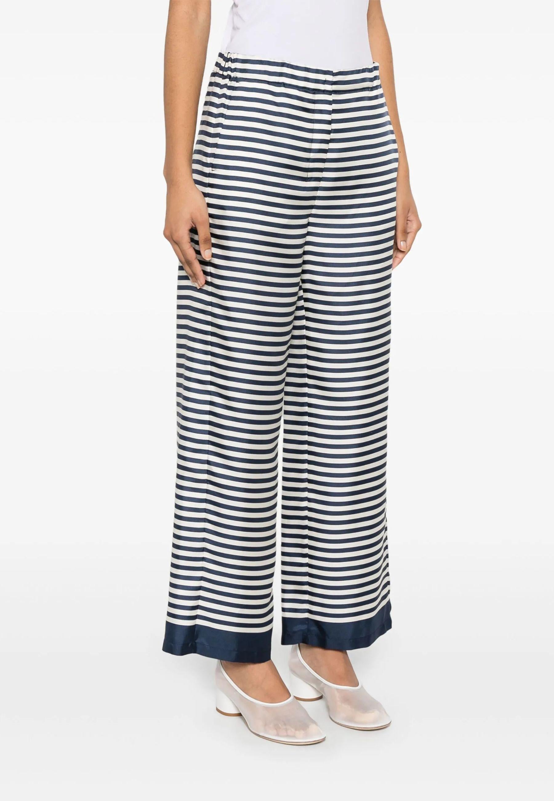 'S Max Mara - Pantaloni Nine in seta a righe 