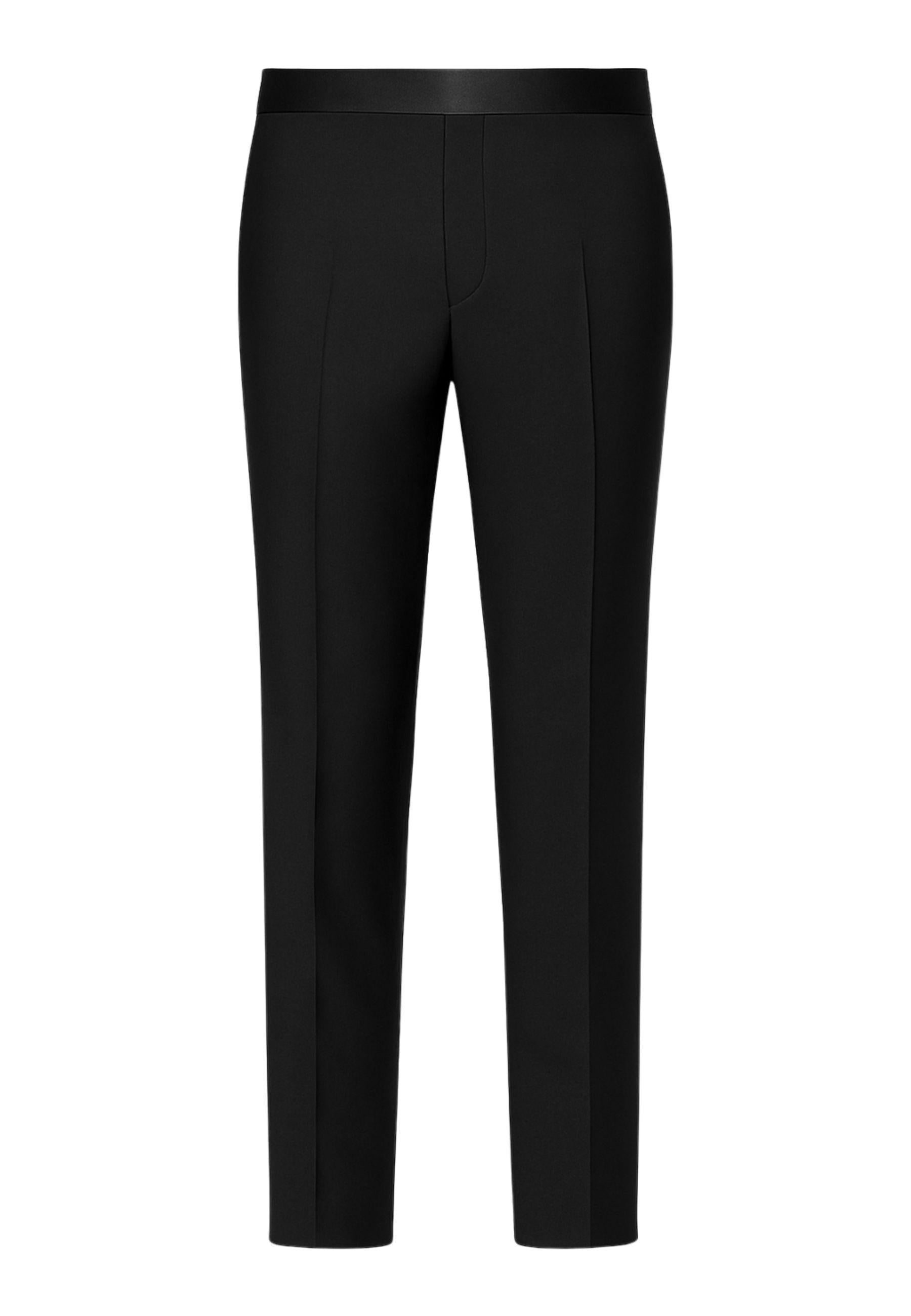 Abito Smoking Slim Fit Nero con Revers in Raso - Tagliatore 
