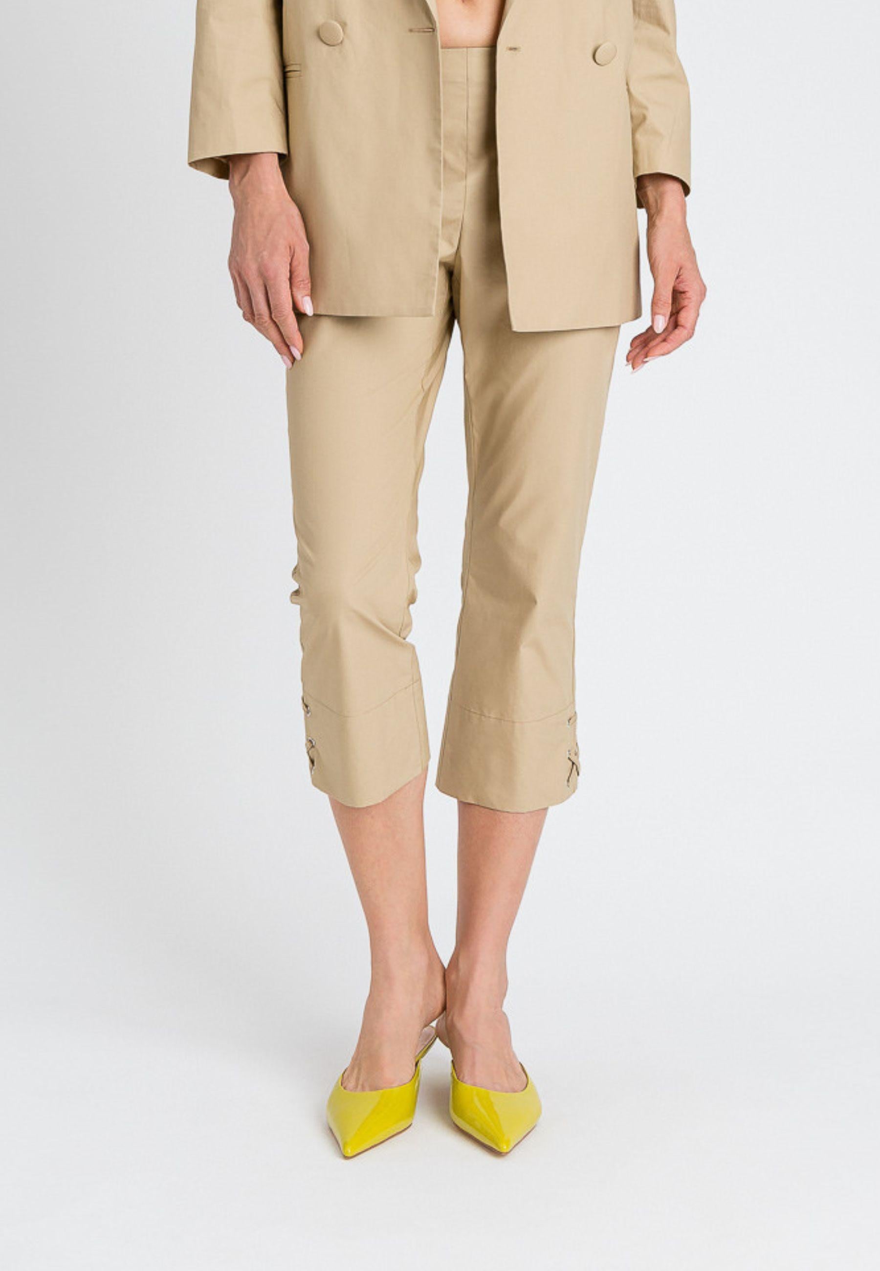 Pantaloni cropped in popeline 