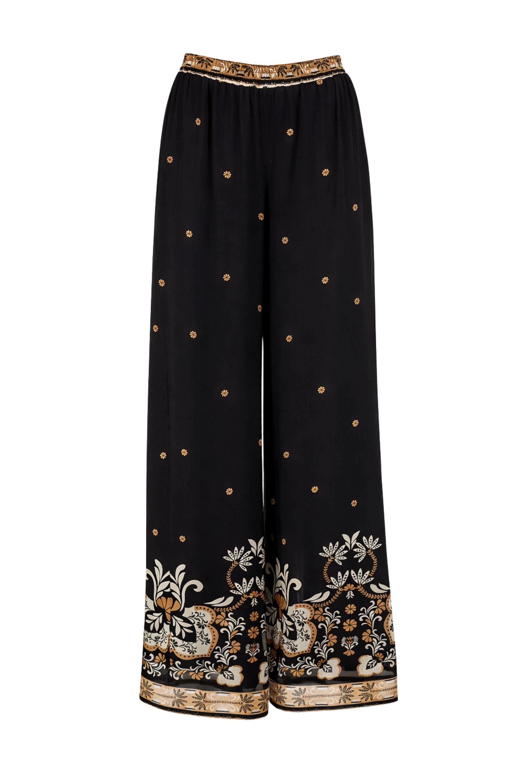 Twinset - Pantalone Palazzo Stampa Foulard 