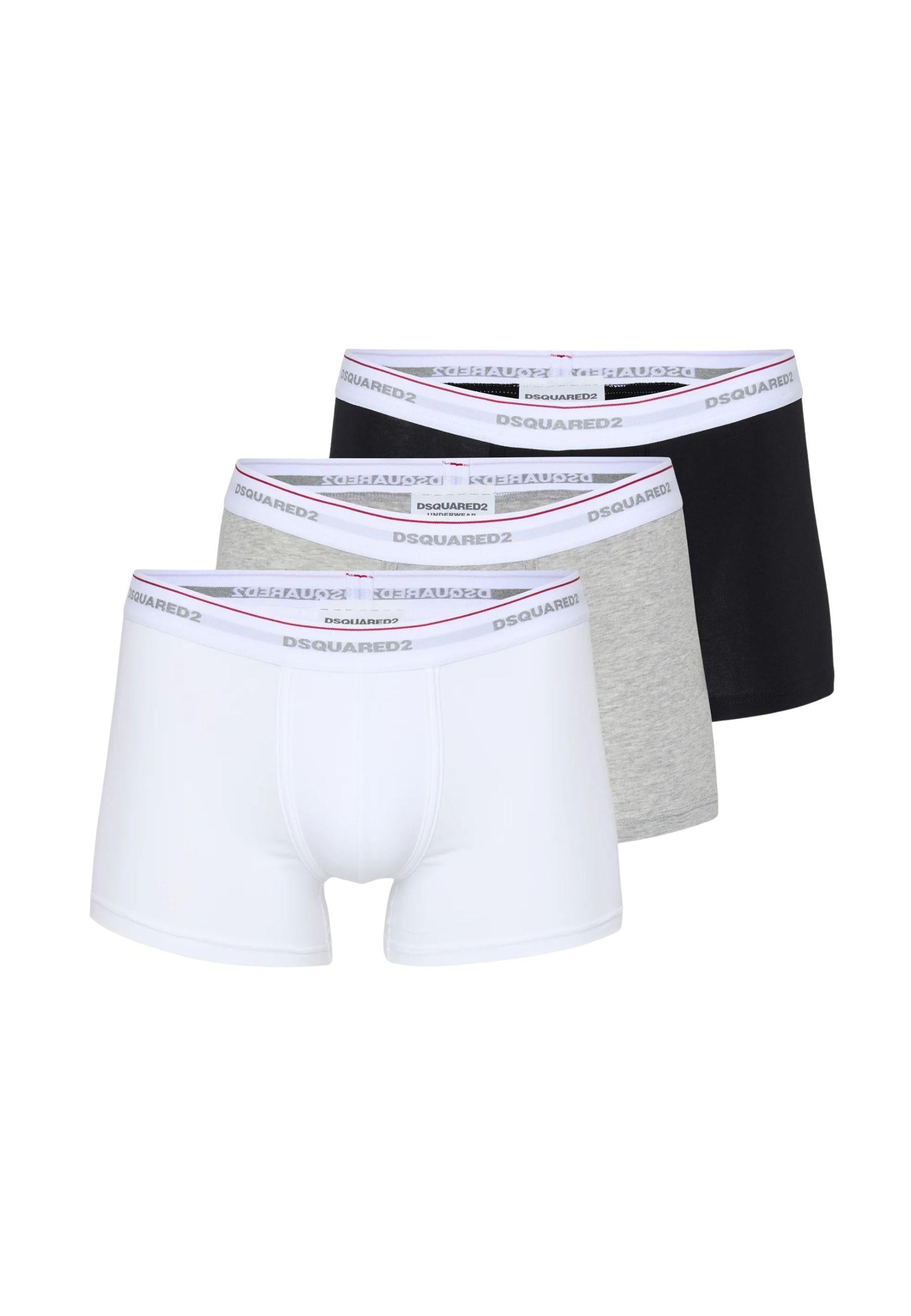 Set 3 Boxer Uomo Bianco, Grigio e Nero 