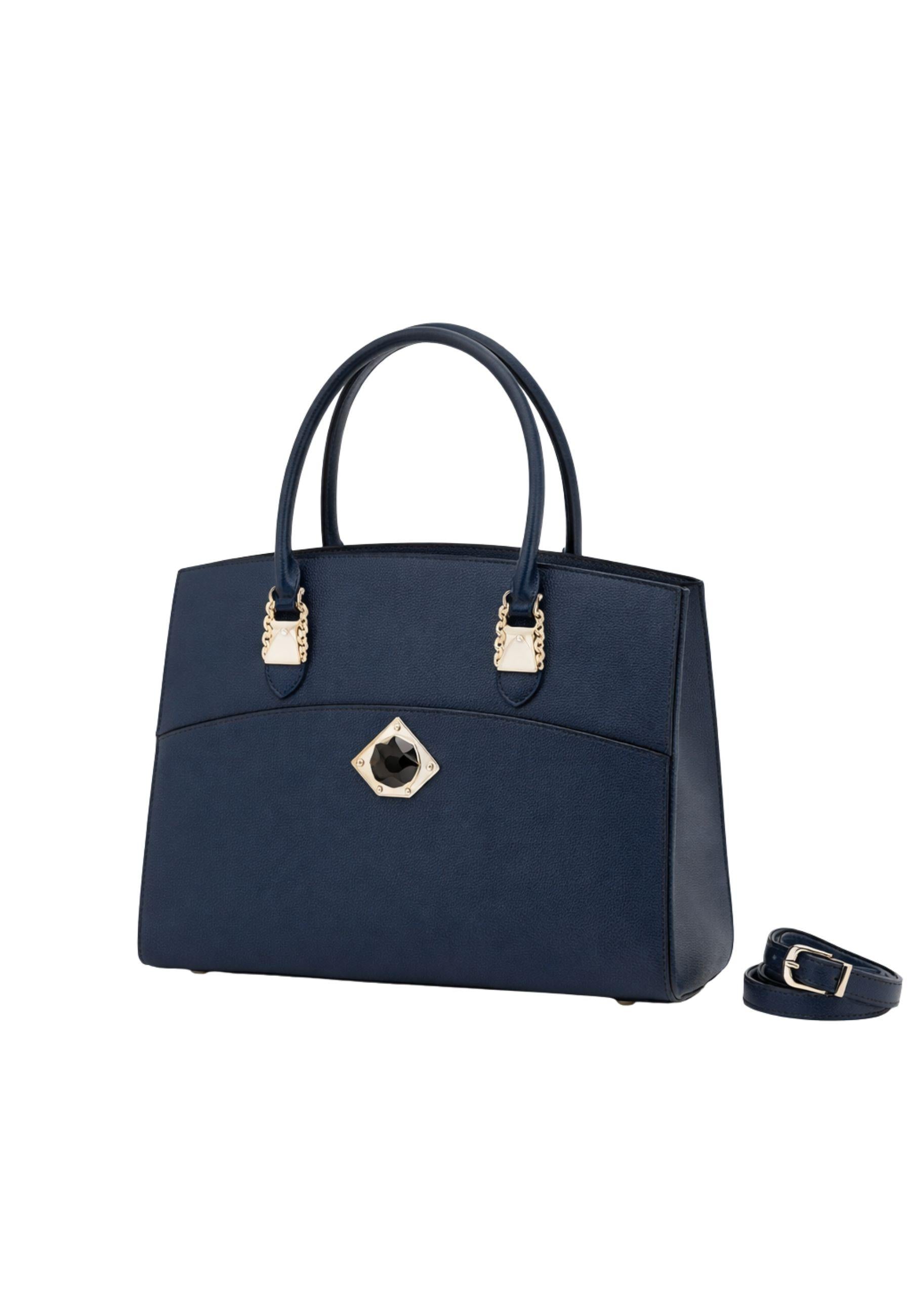 Borsa a mano Cromia in pelle con dettagli gold 