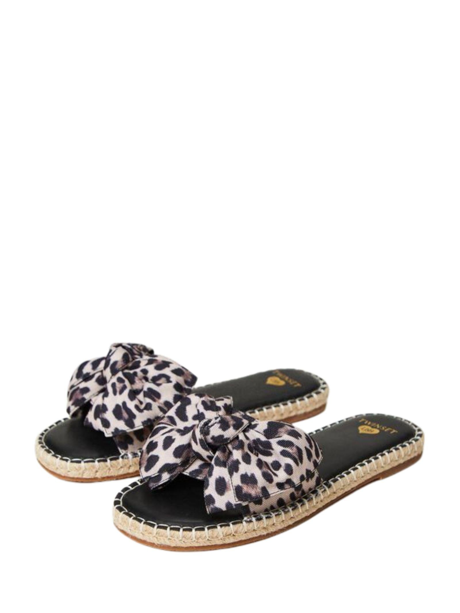 Sandali slide con fiocco 