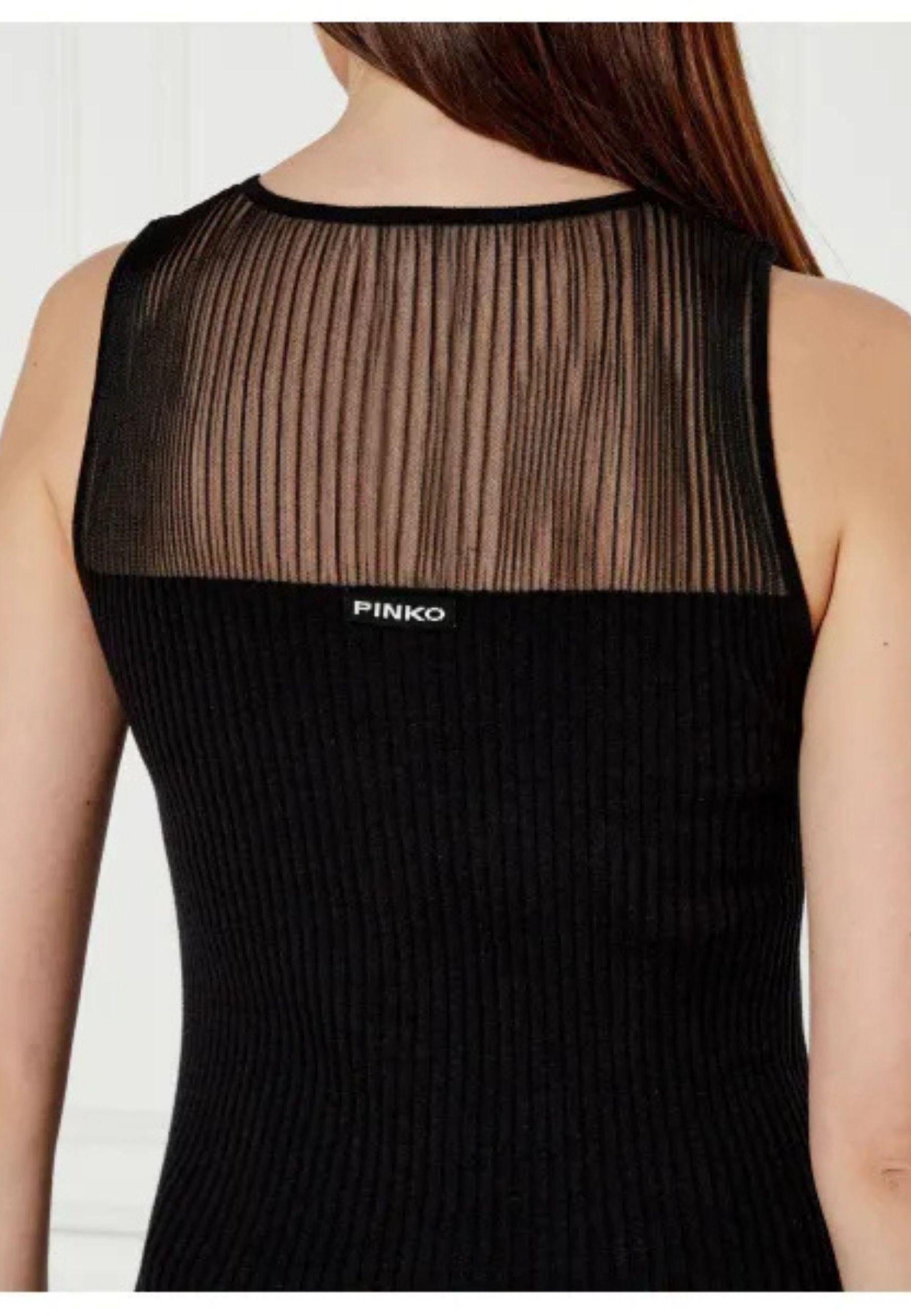 Top in lana SHISPARE con inserti trasparenti 