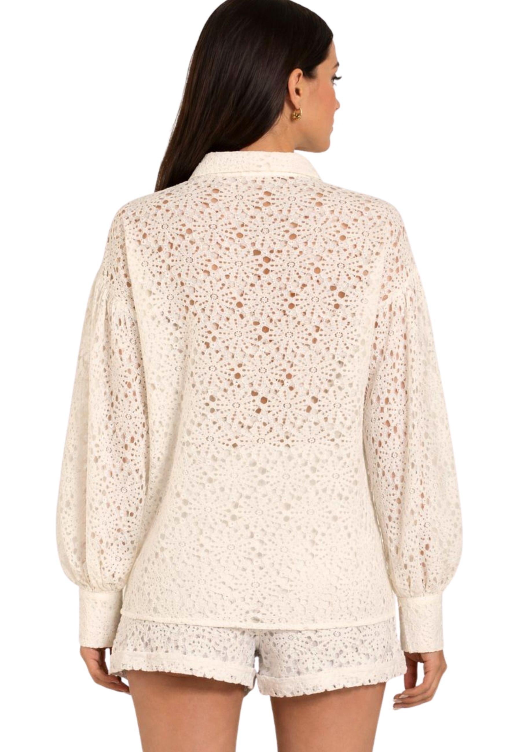 Camicia donna in pizzo floreale 