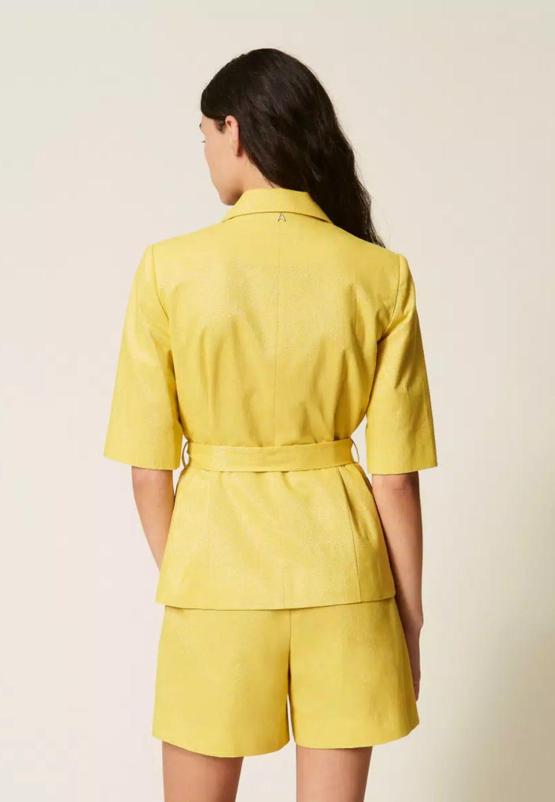 Blazer Actitude in misto cotone e lino lurex 