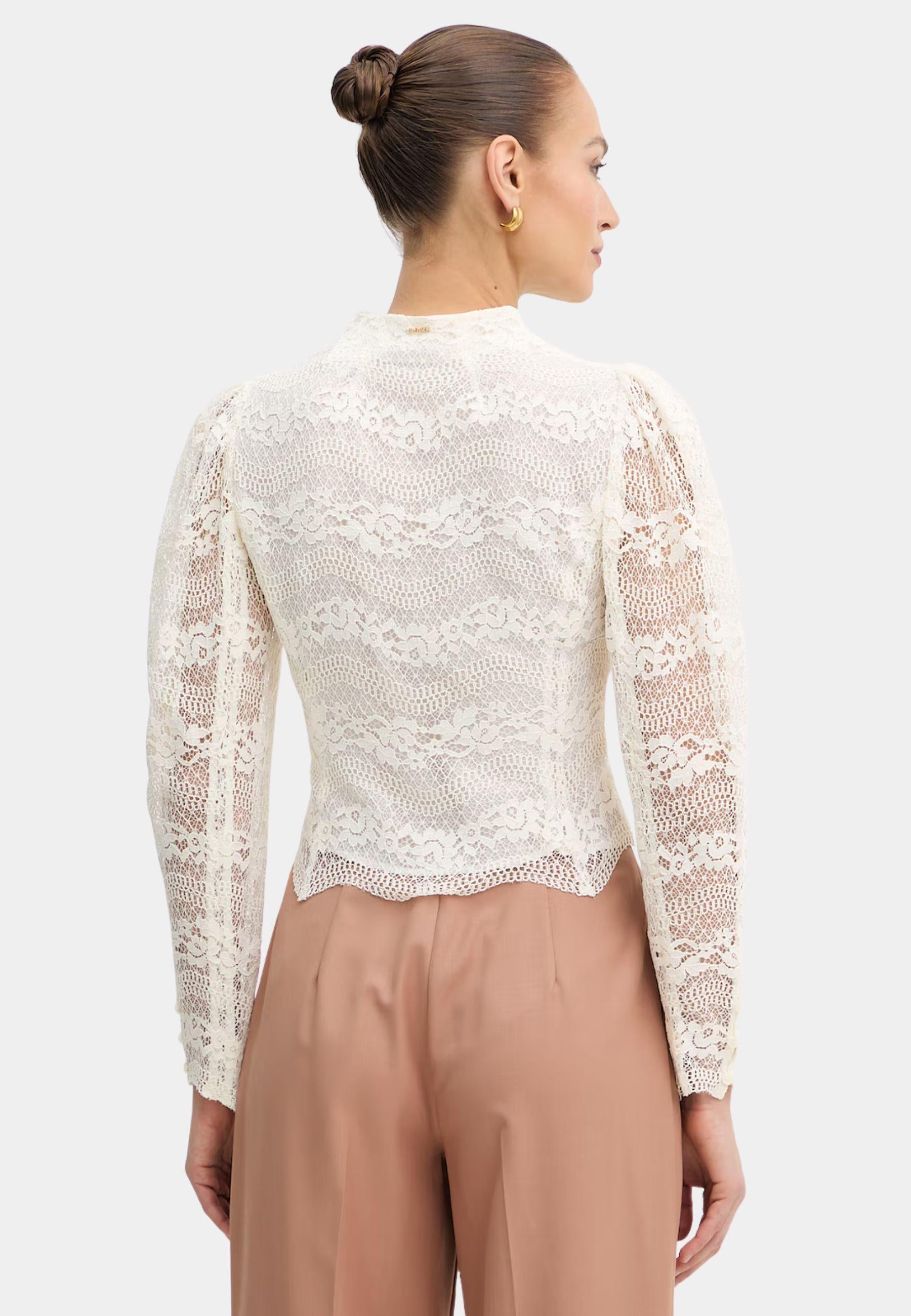 Camicia Twinset in viscosa con inserti in pizzo 
