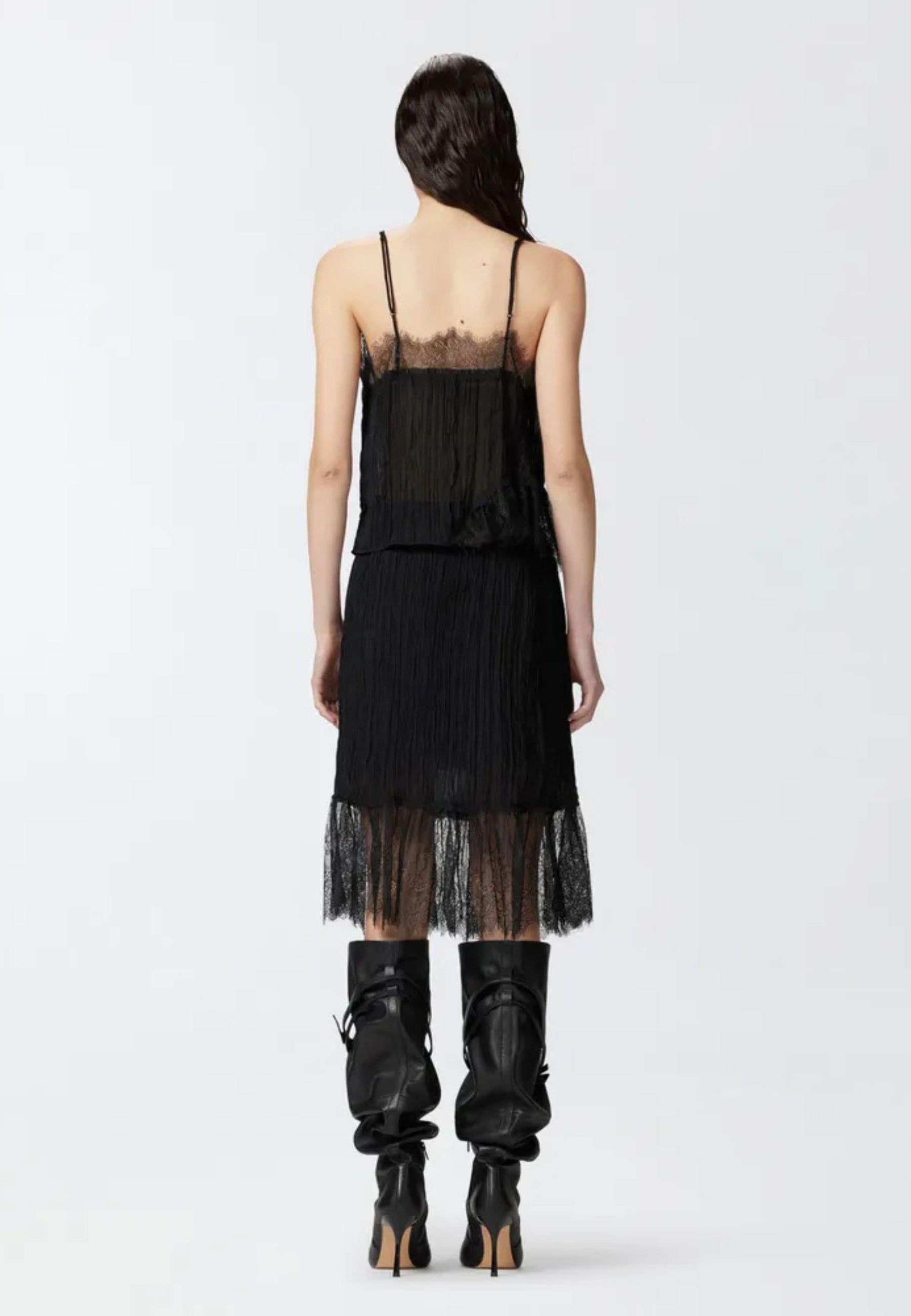 Top Pinko Tic Tac in tulle e pizzo 