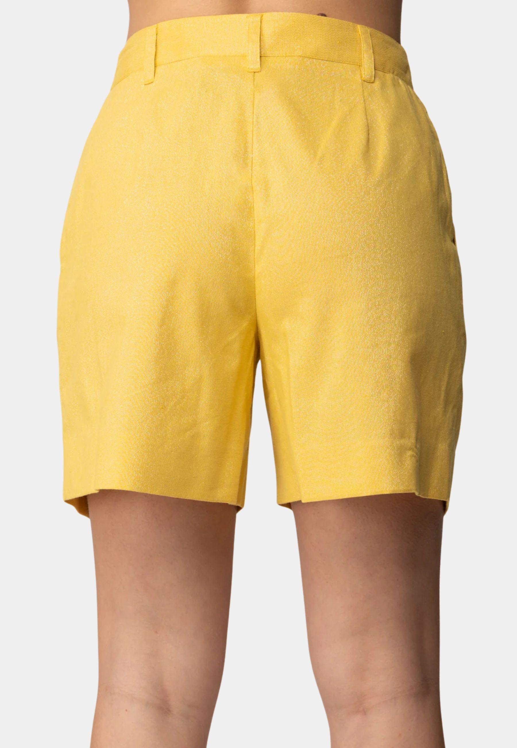 Bermuda Actitude in misto cotone e lino lurex 