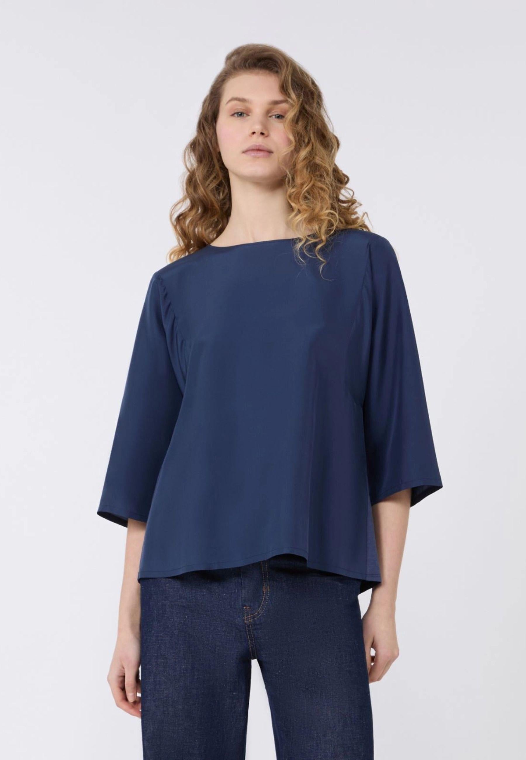 Weekend Max Mara - Blusa in habotai di seta e jersey 