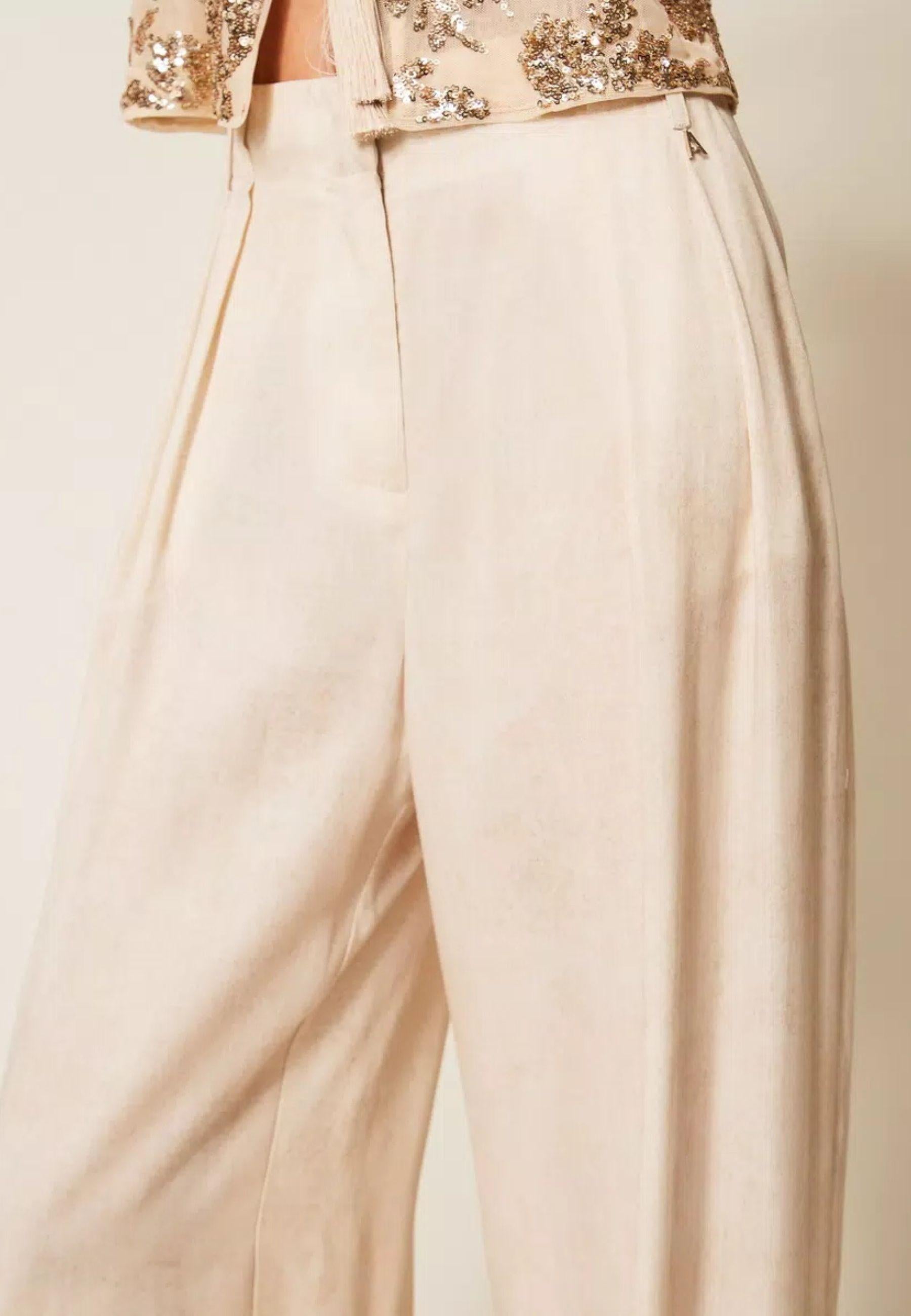 Actitude Pantaloni Palazzo in TENCEL™ con Stampa Dégradé - Beige 