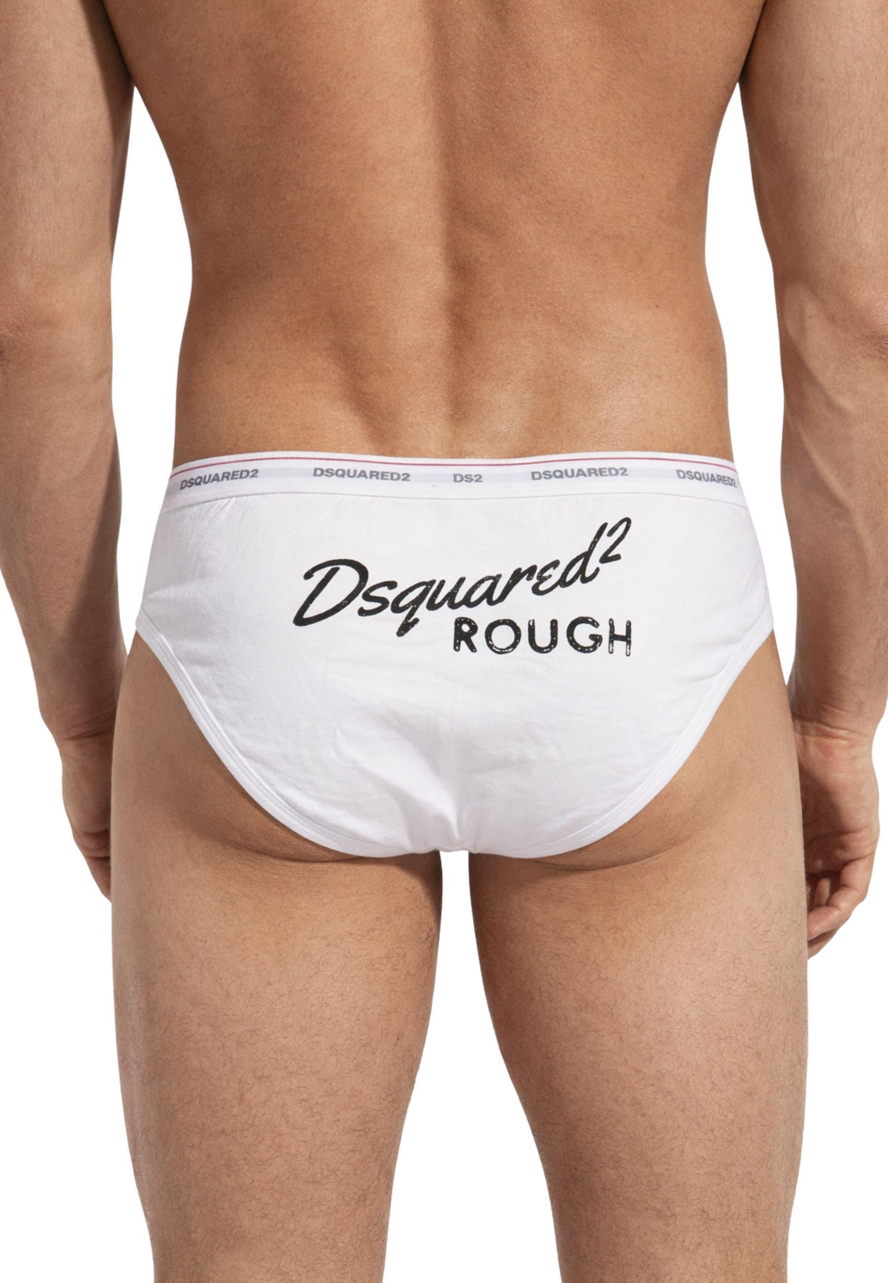 Dsquared2 - Slip Uomo con Stampa Logo "Rough" 
