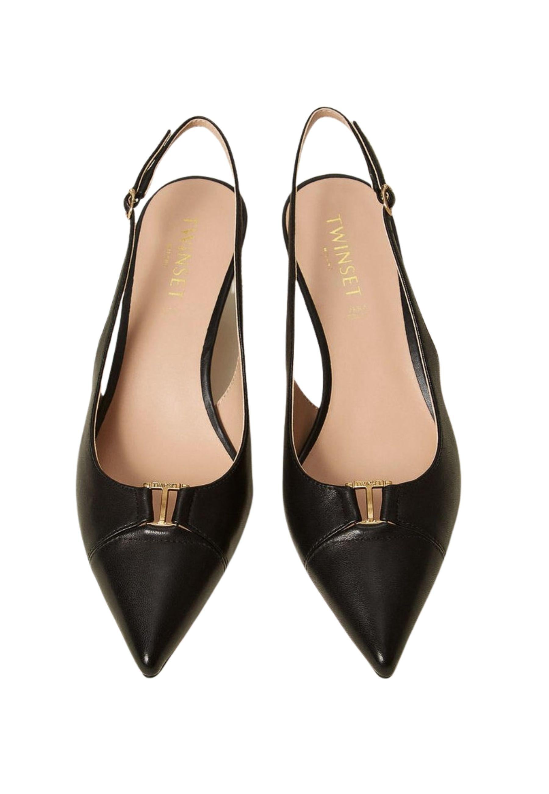 Décolleté sling back in pelle 