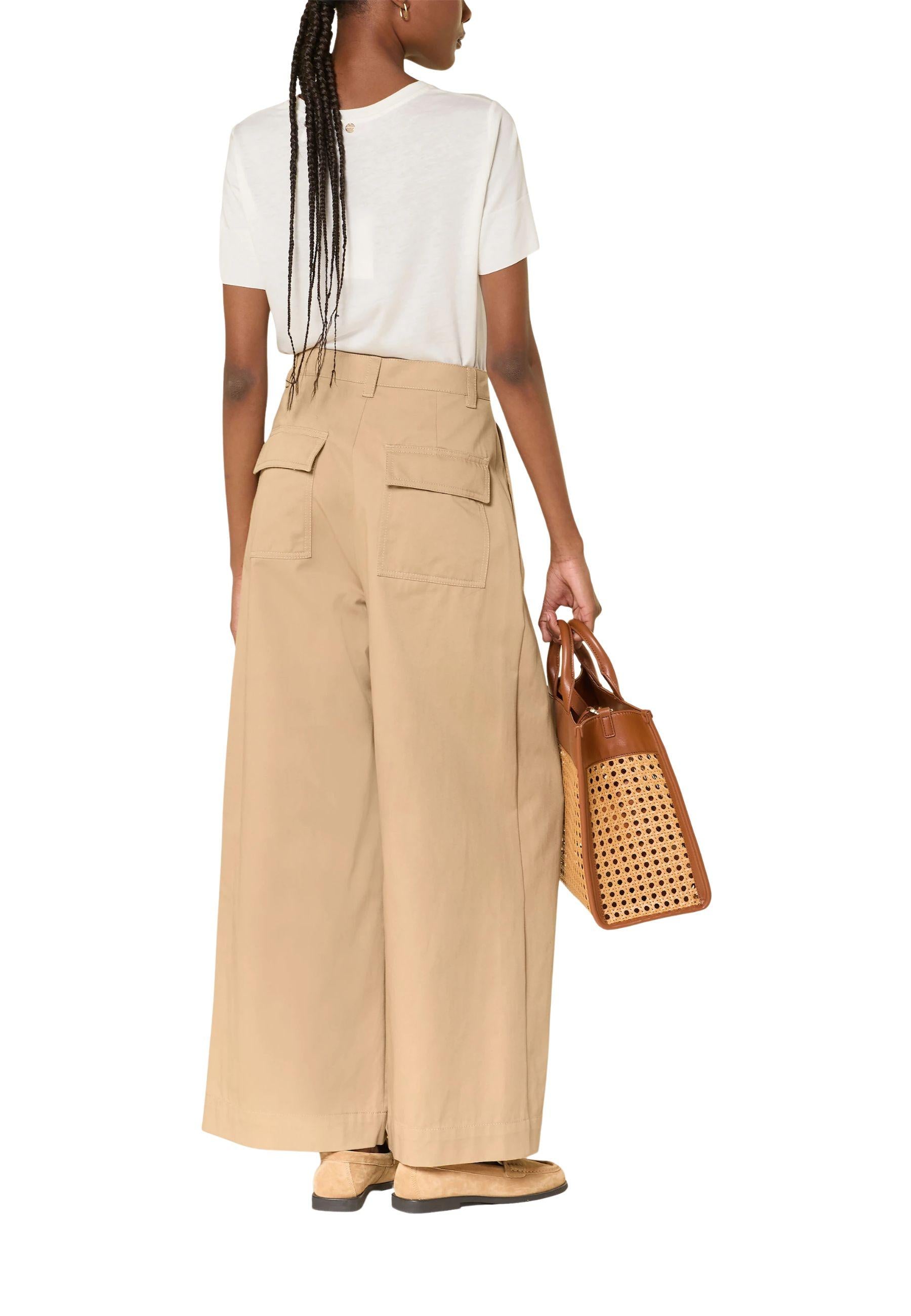Weekend Max Mara - Pantalone Nebbie a gamba ampia in gabardina di cotone 