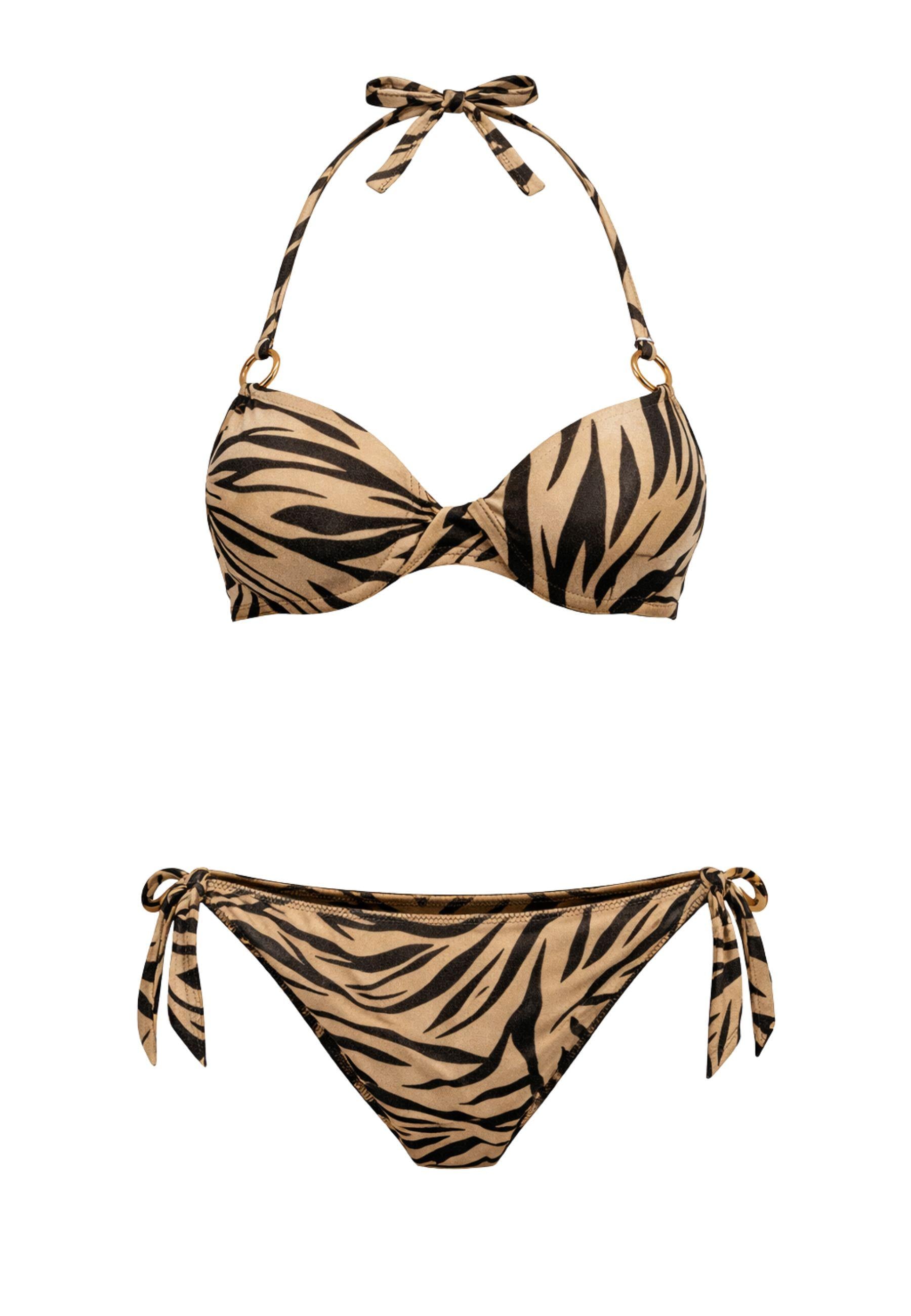 Bikini push-up stampa animalier 