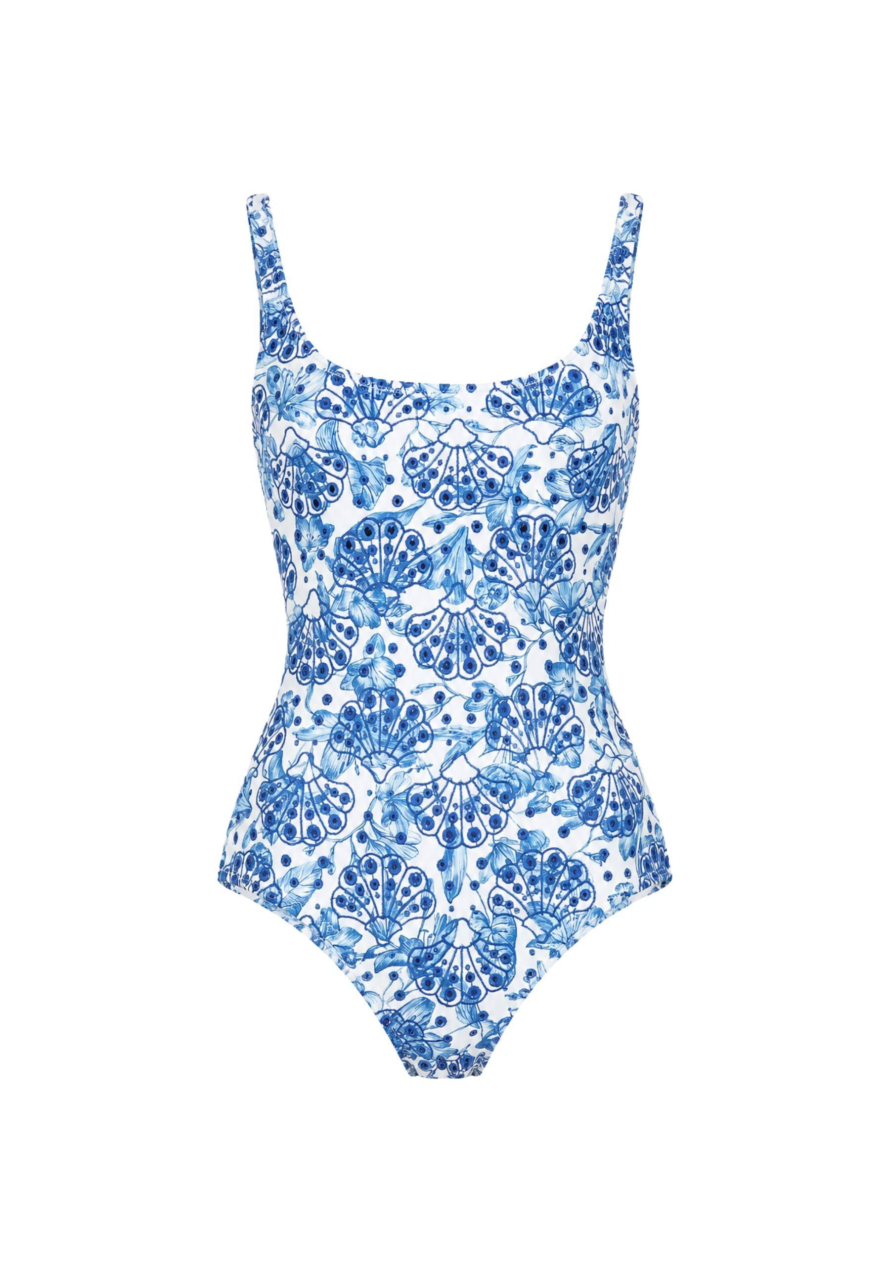 Costume intero con ricamo floreale 
