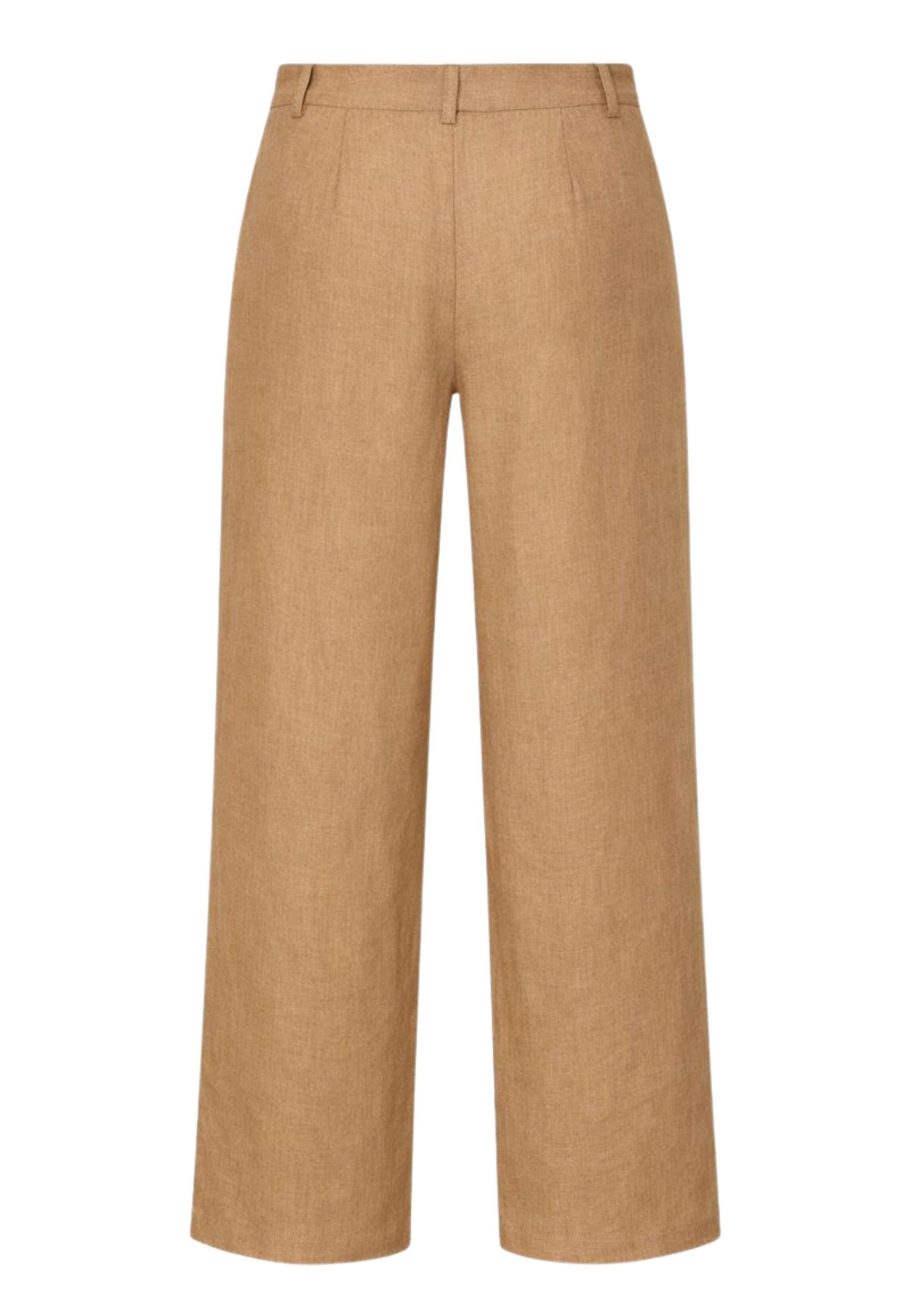 Pantalone ampio in lino a vita alta 