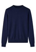 Paolo Pecora – Rundhalsshirt aus Seide-Baumwolle, marineblau