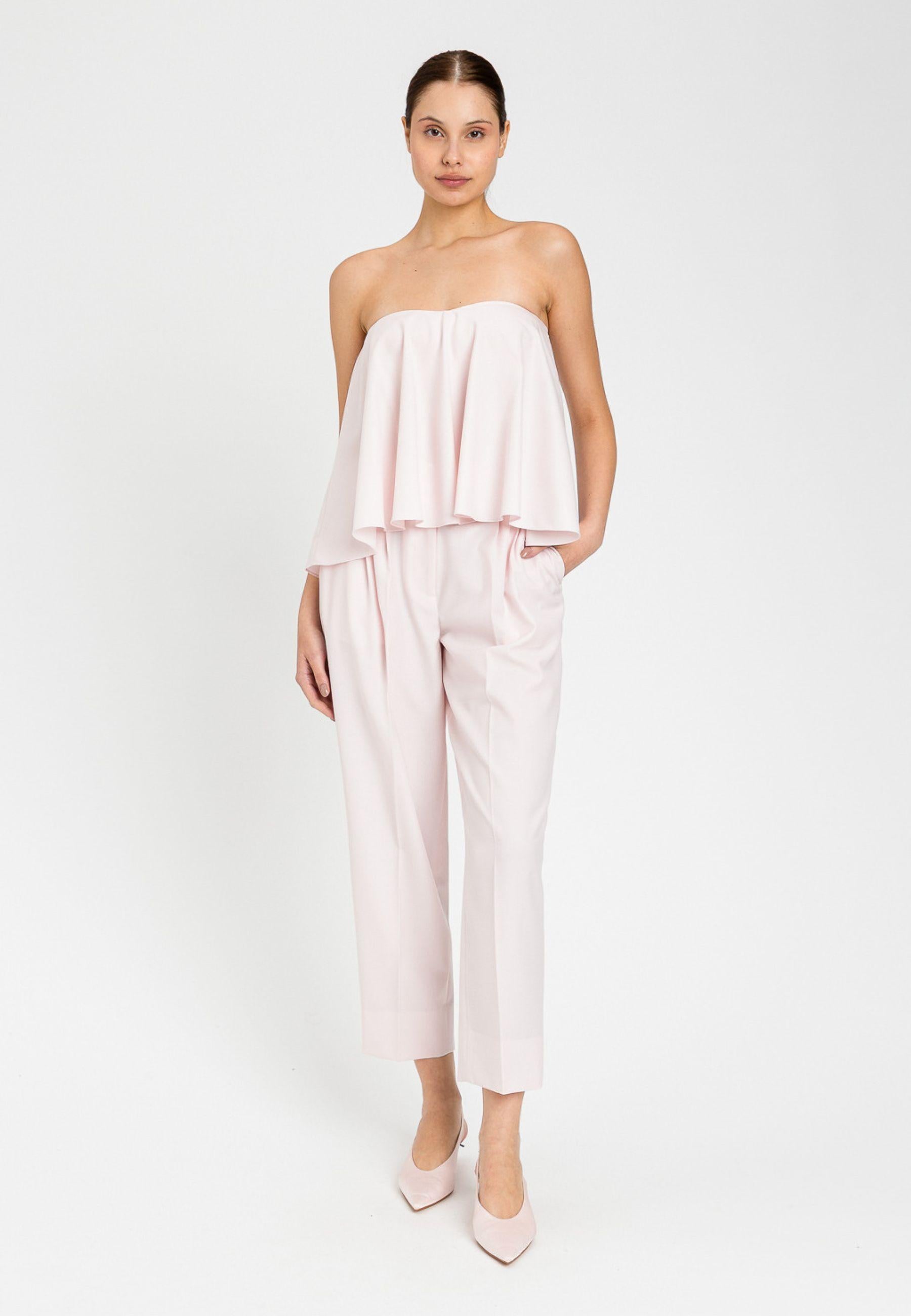 Pantaloni cropped in fresco di misto lana 