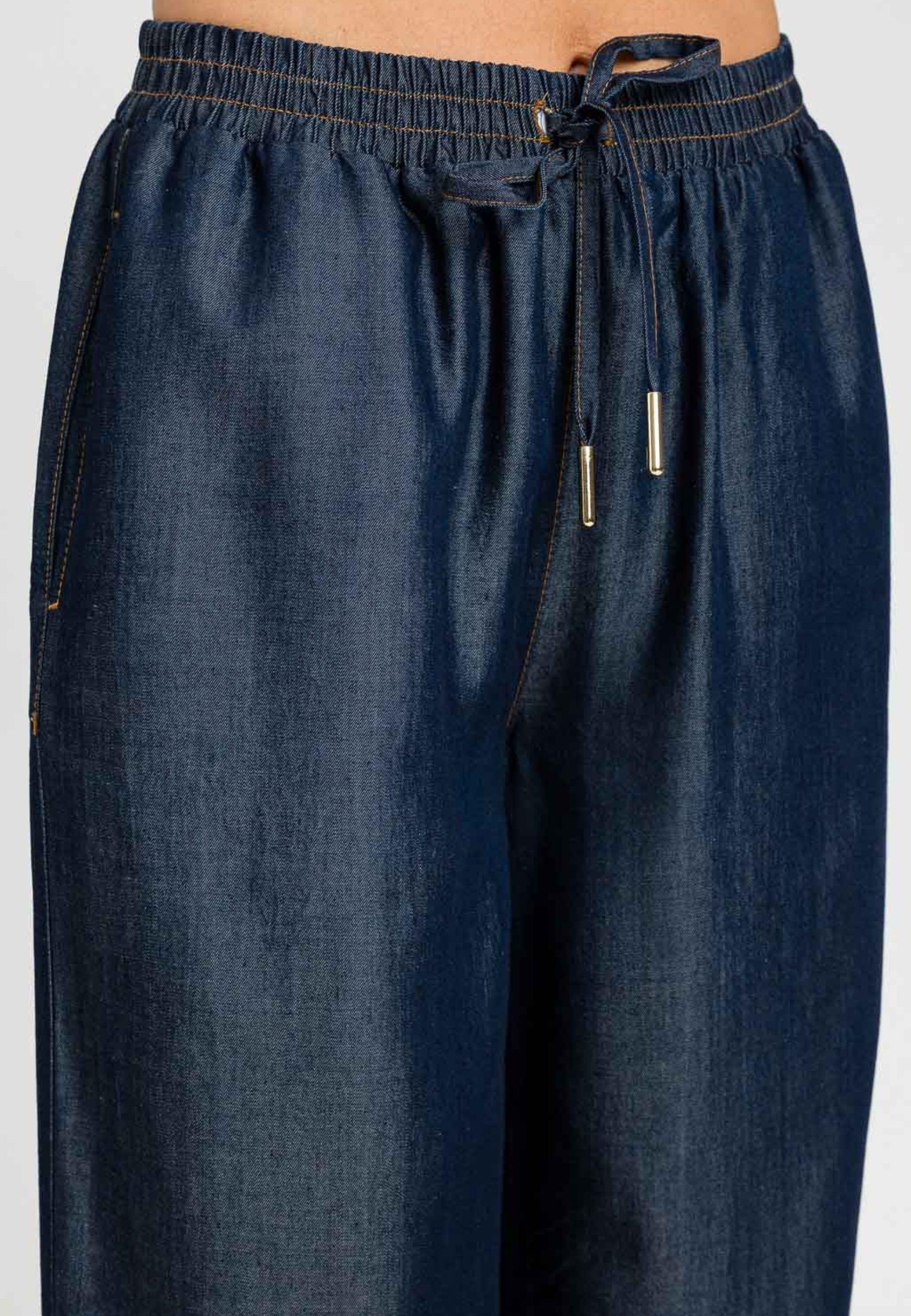Pantaloni ampi in chambray 