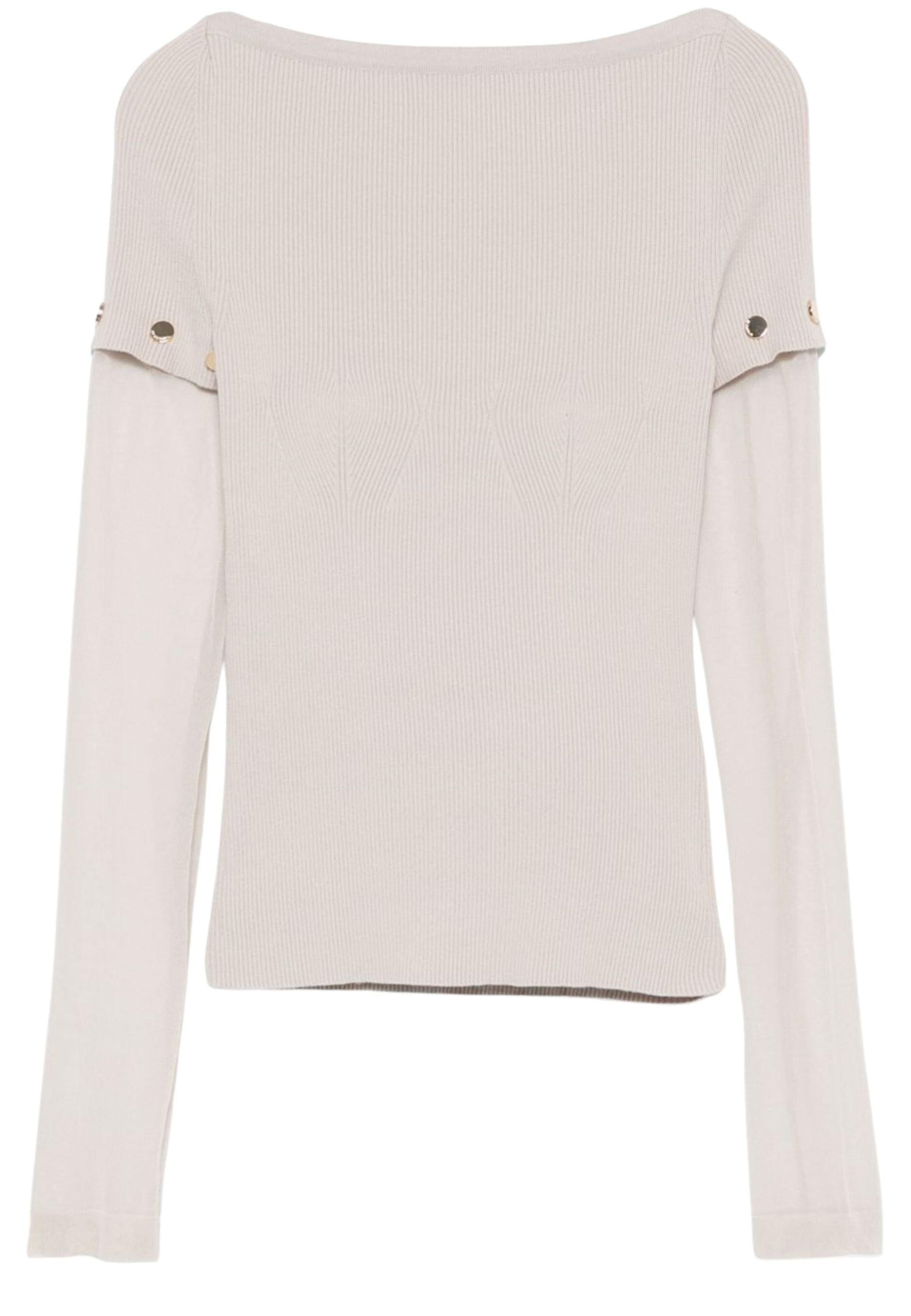 SPORTMAX - Maglia "Alcide" in viscosa stretch con maniche rimovibili 
