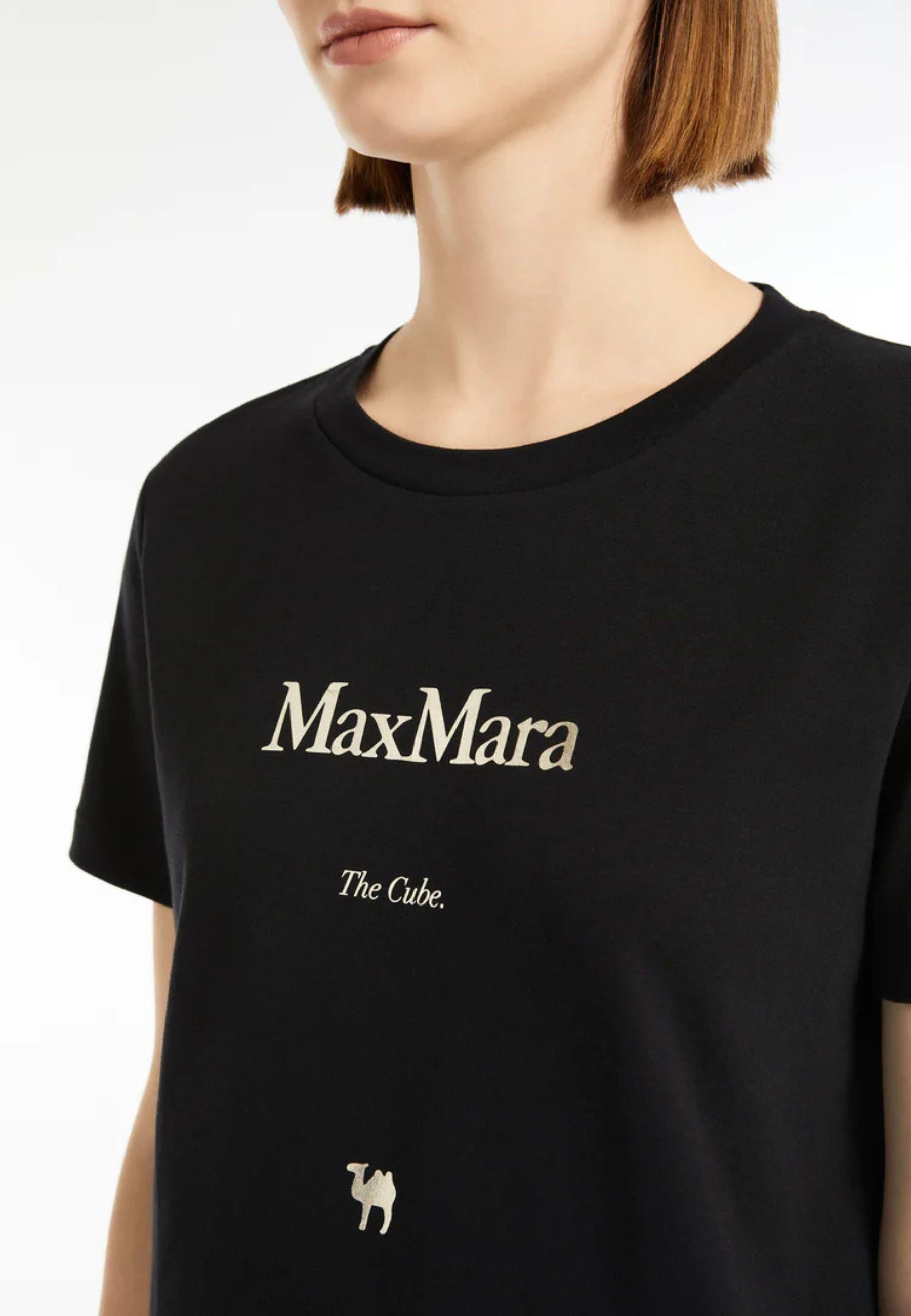 S Max Mara - T-shirt in cotone con stampa "The Cube" 