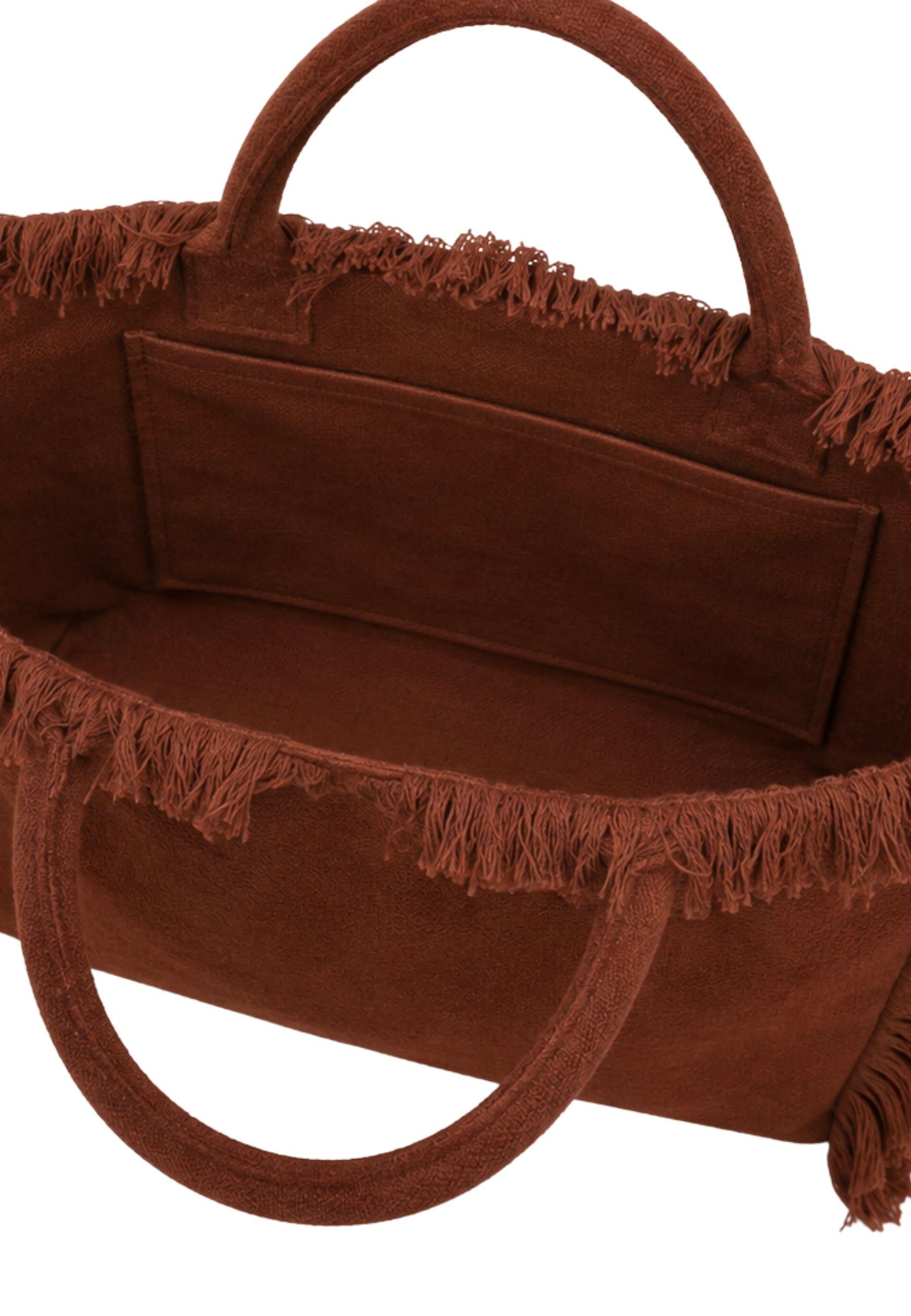 Vanity Bag Terry Brown - borsa shopper in spugna marrone 