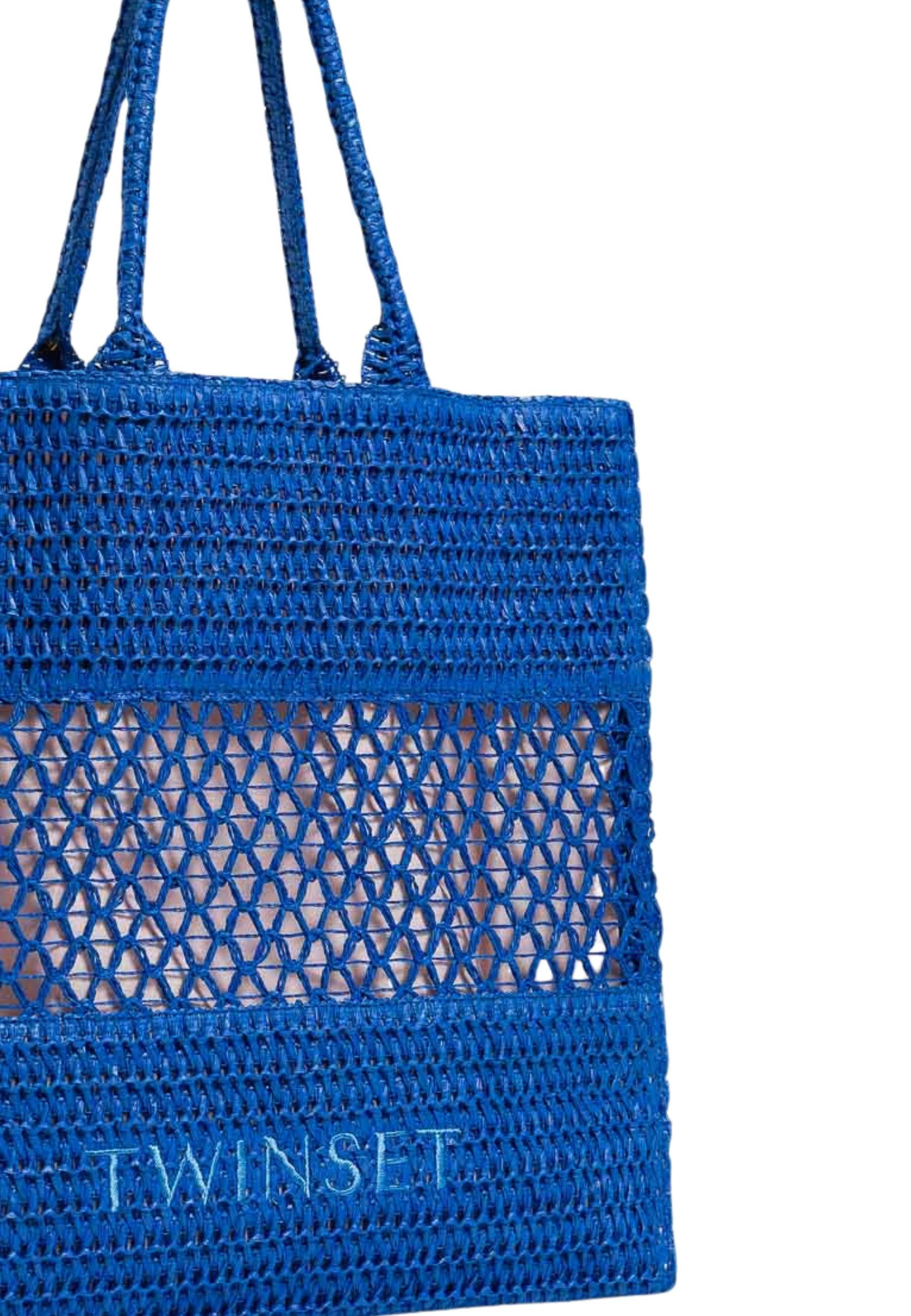 Borsa Twinset effetto intrecciato con logo frontale 