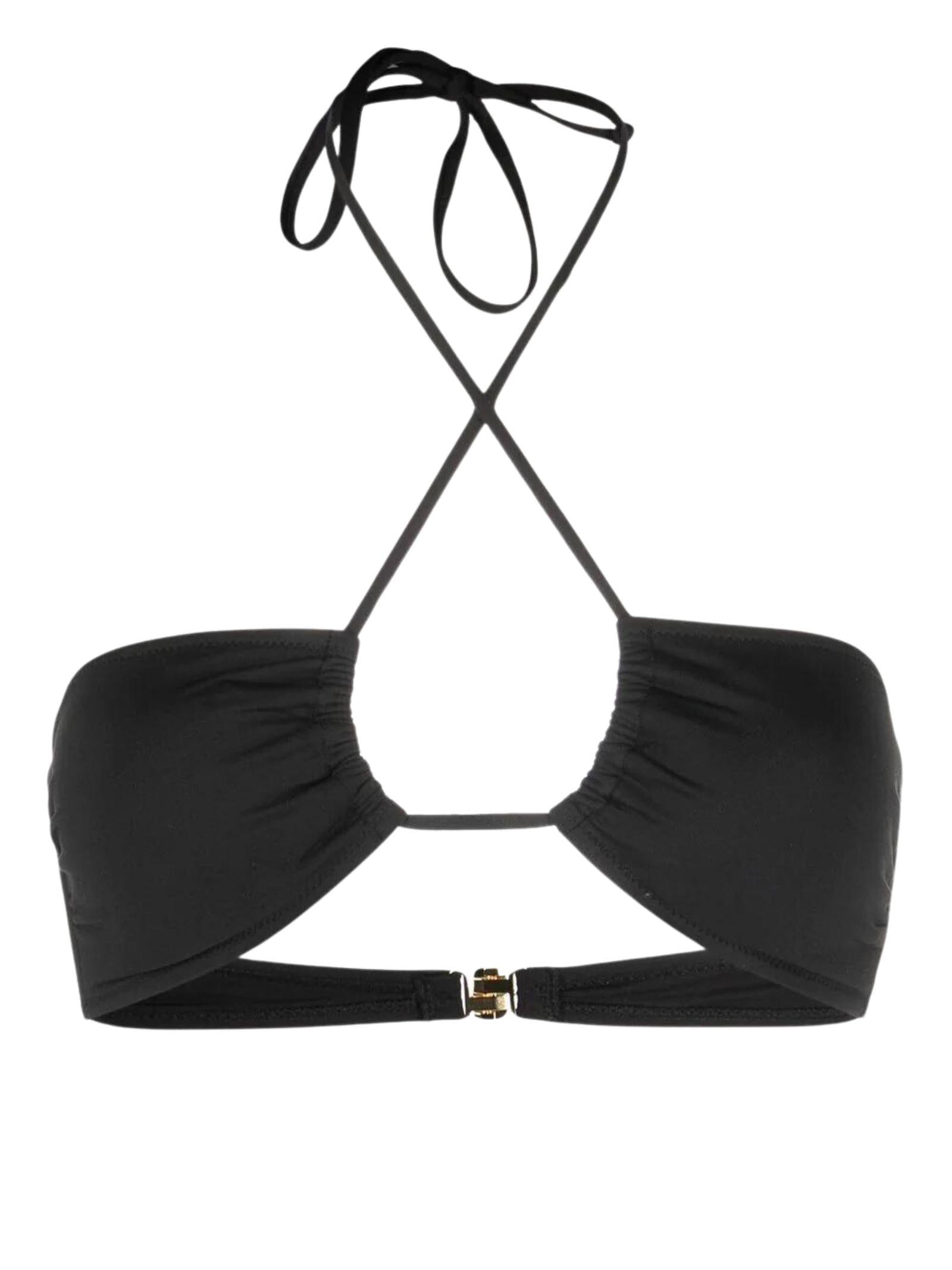 Top bikini con scollo all'americana 