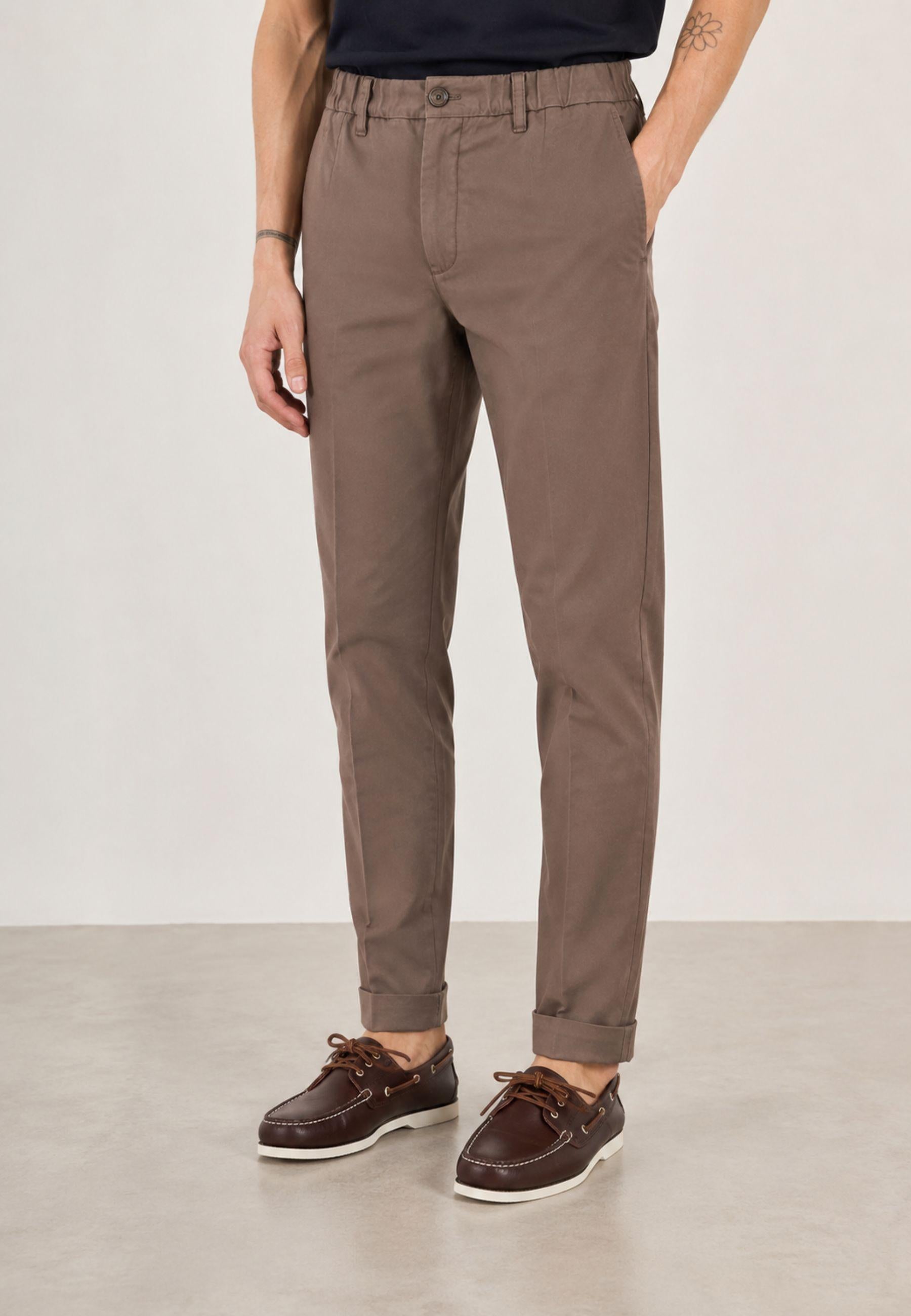 Pantalone Briglia Uomo in Cotone e Lino Stretch 